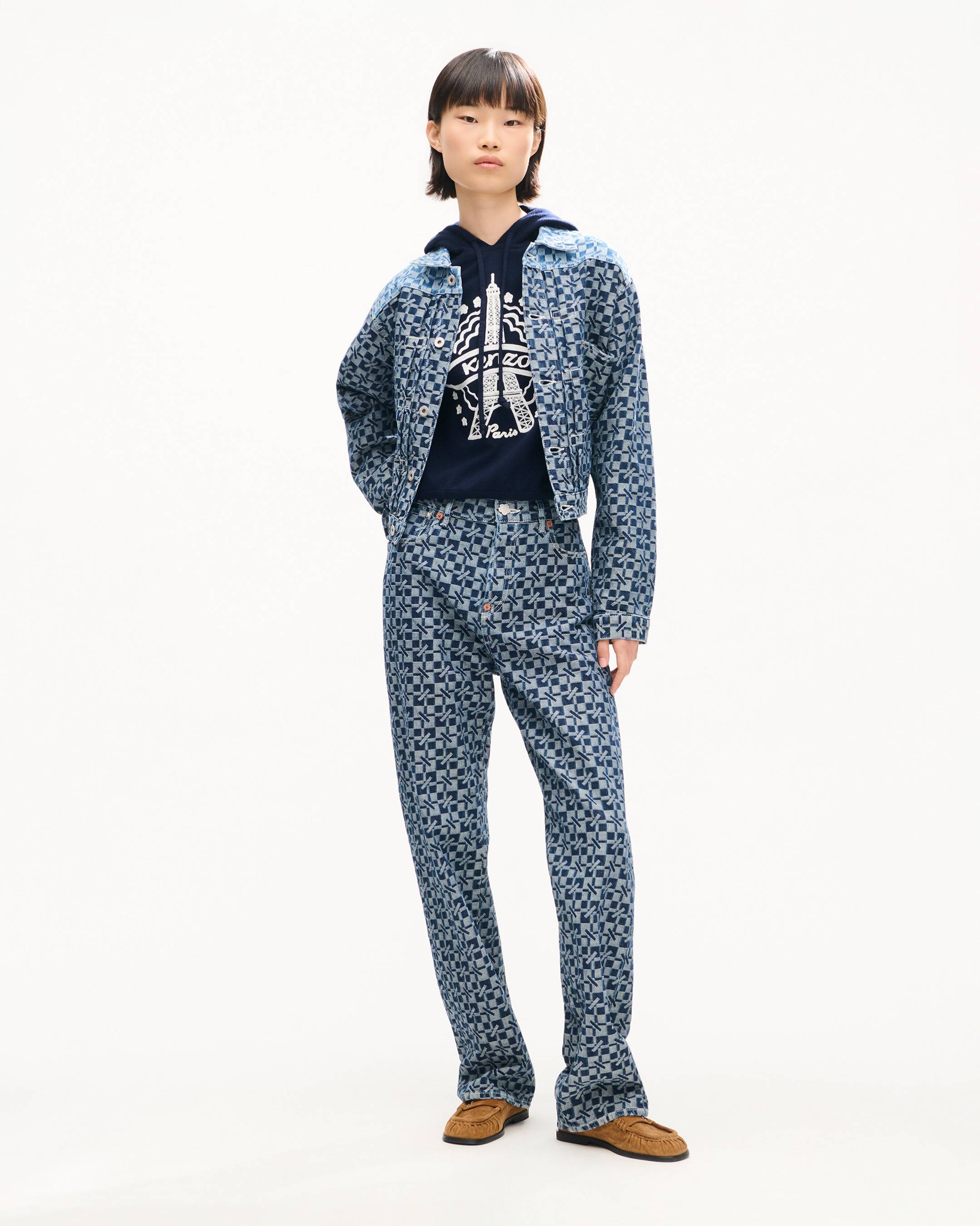 Pantaloni a gamba dritta in denim giapponese 'Kenzogram'