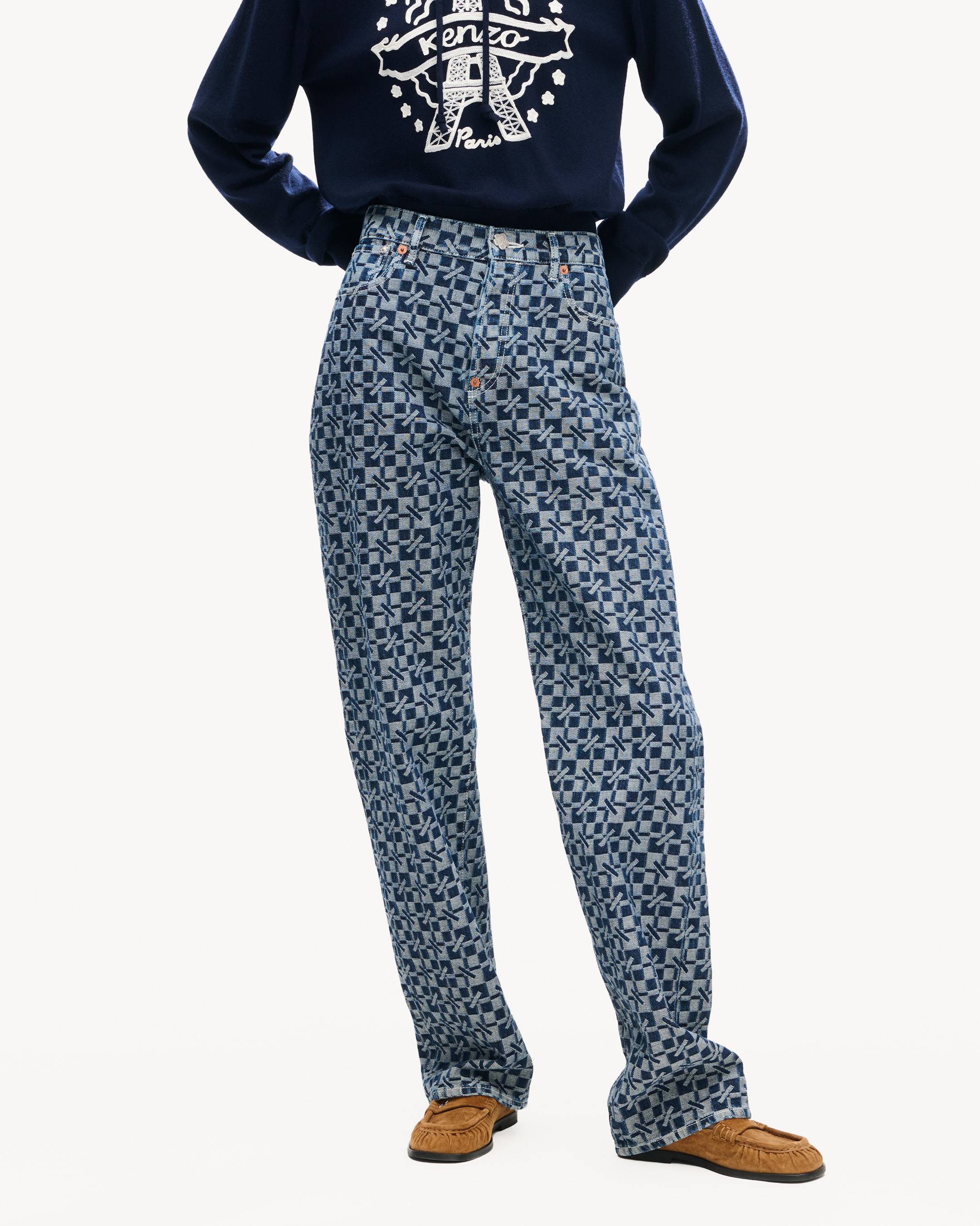 Pantaloni a gamba dritta in denim giapponese 'Kenzogram'
