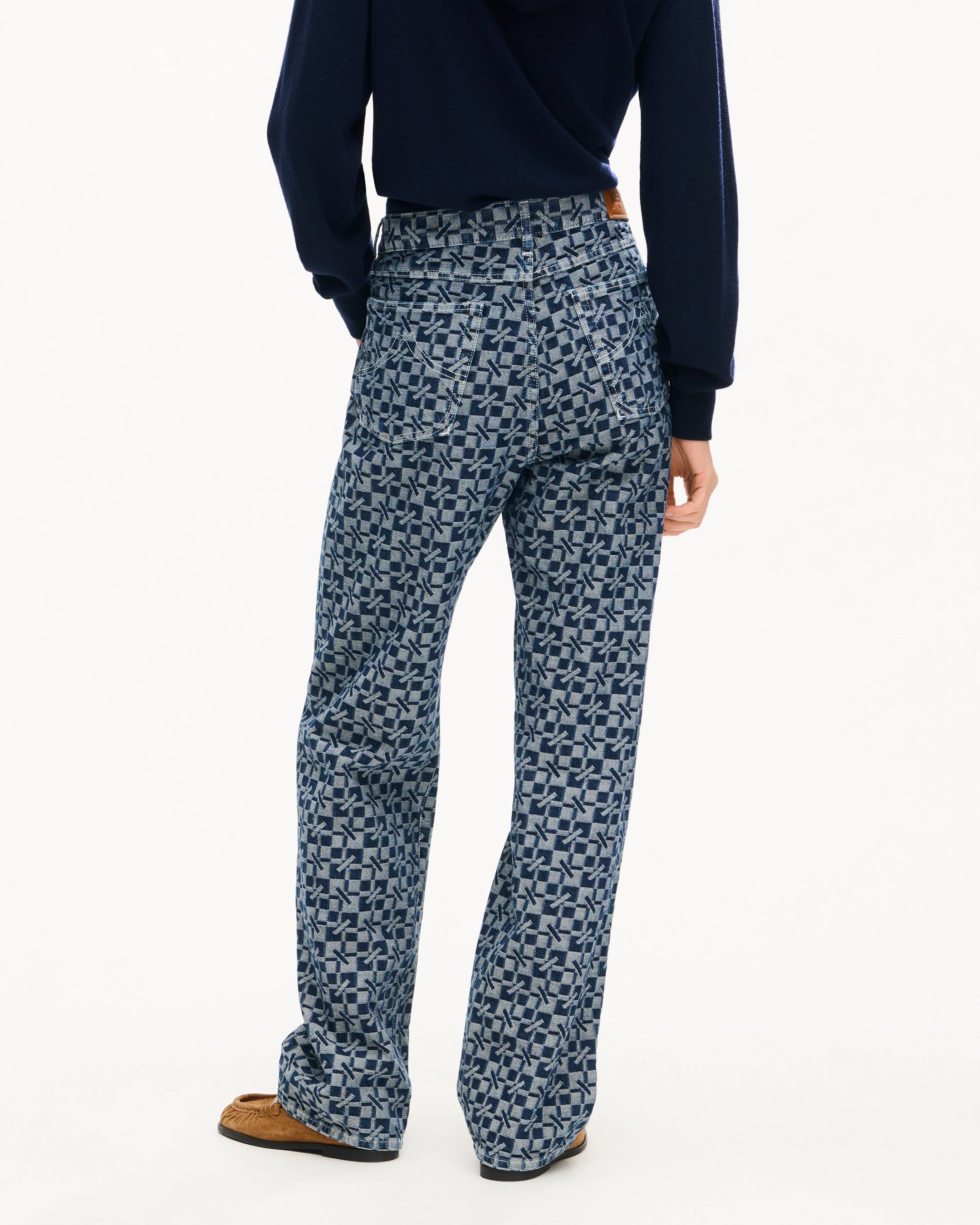 Pantaloni a gamba dritta in denim giapponese 'Kenzogram'