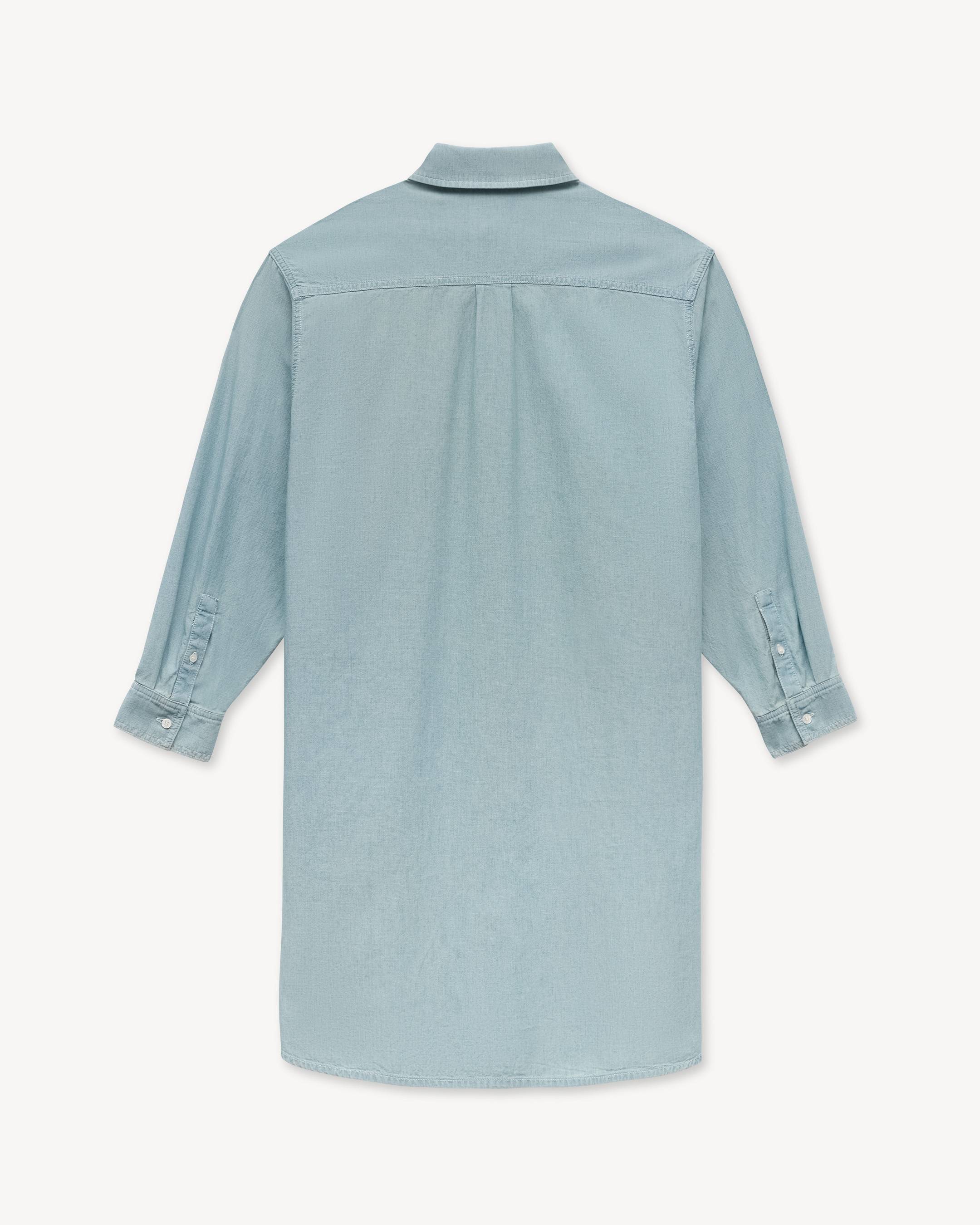 'KENZO Sounds' oversized shirt dress in washed chambray