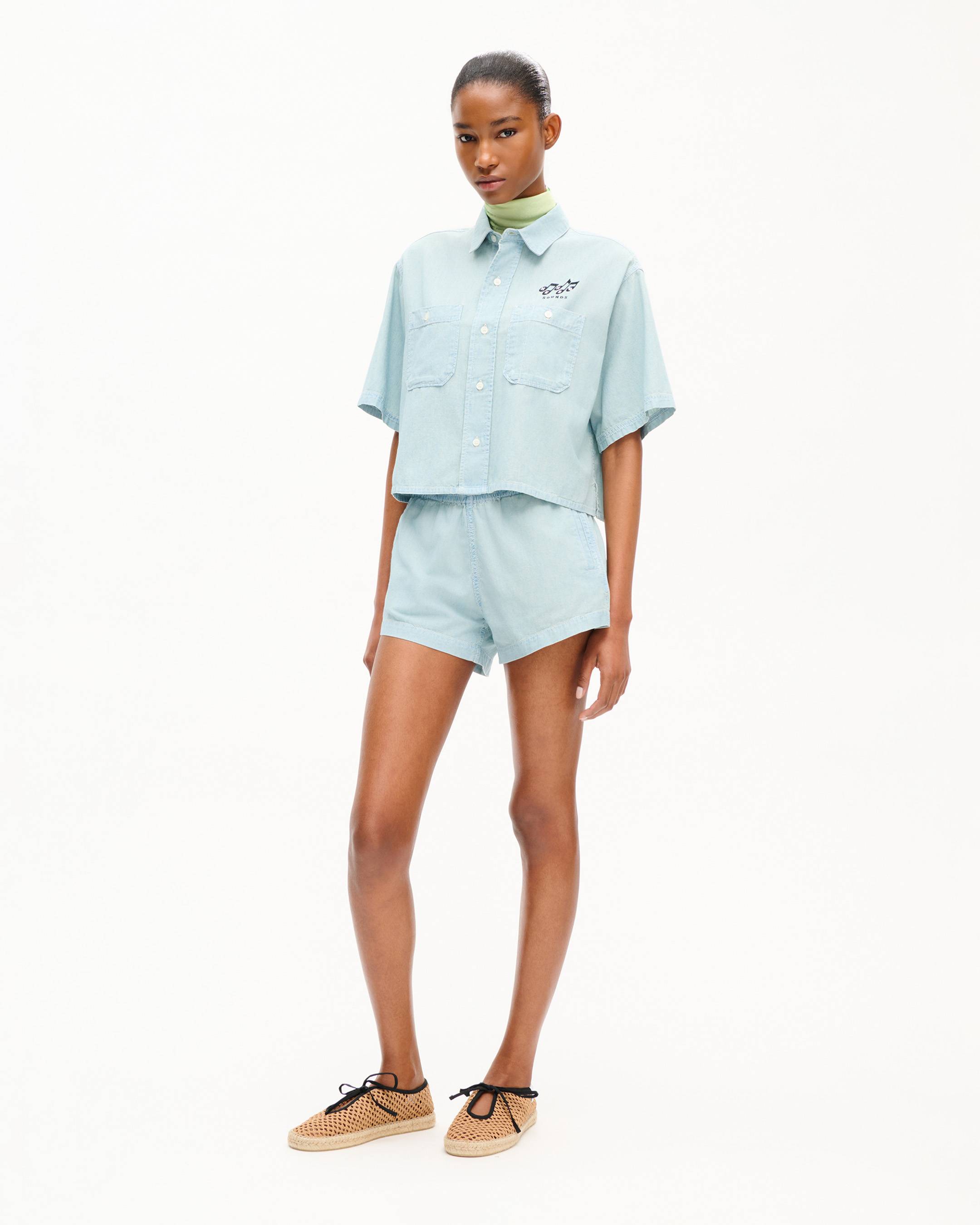 'KENZO Sounds' shorts in washed chambray