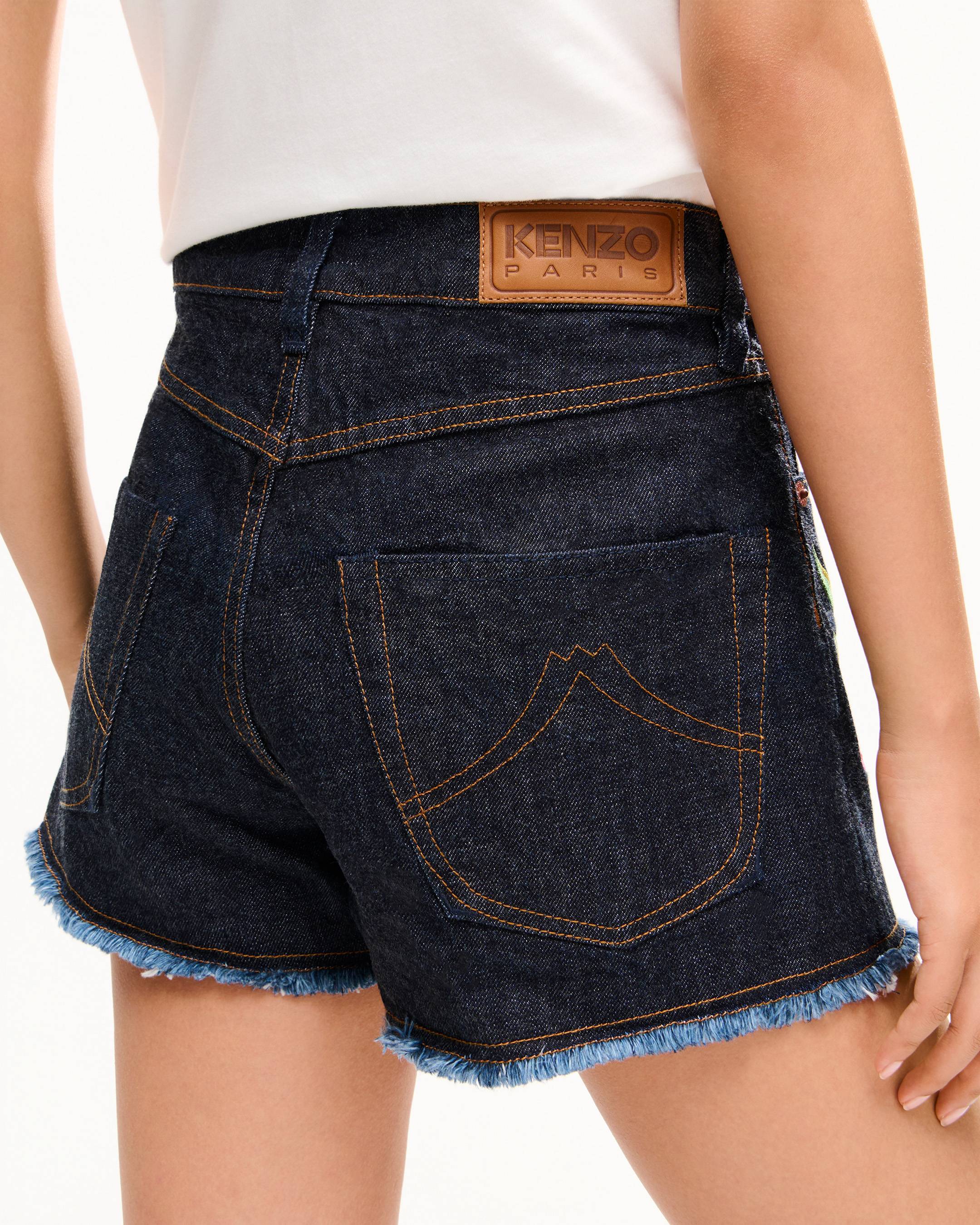 Shorts bordados de denim japon&eacute;s 'KENZO Wildflower'