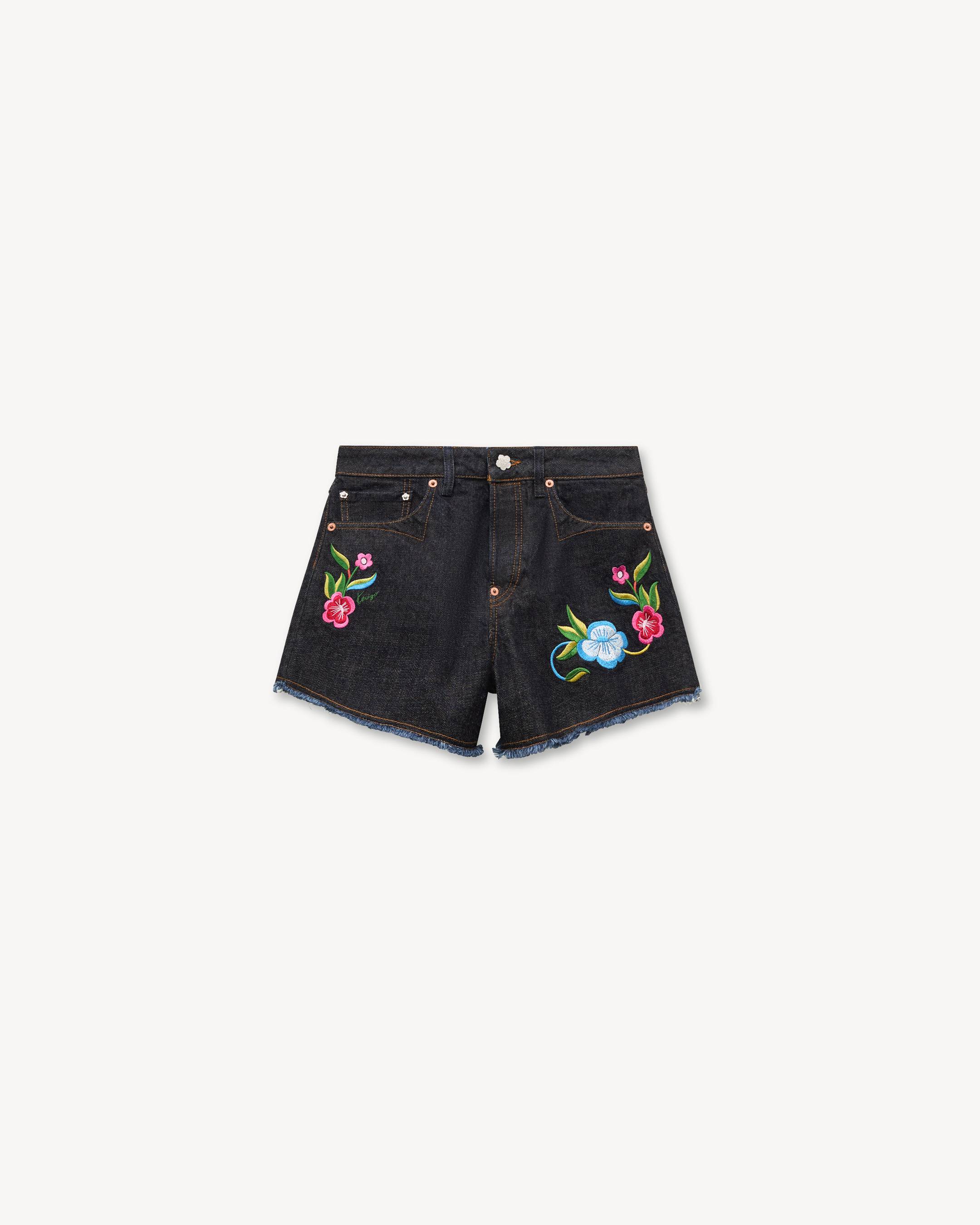 KENZO Wildflower' embroidered shorts in japanese denim | Women's
