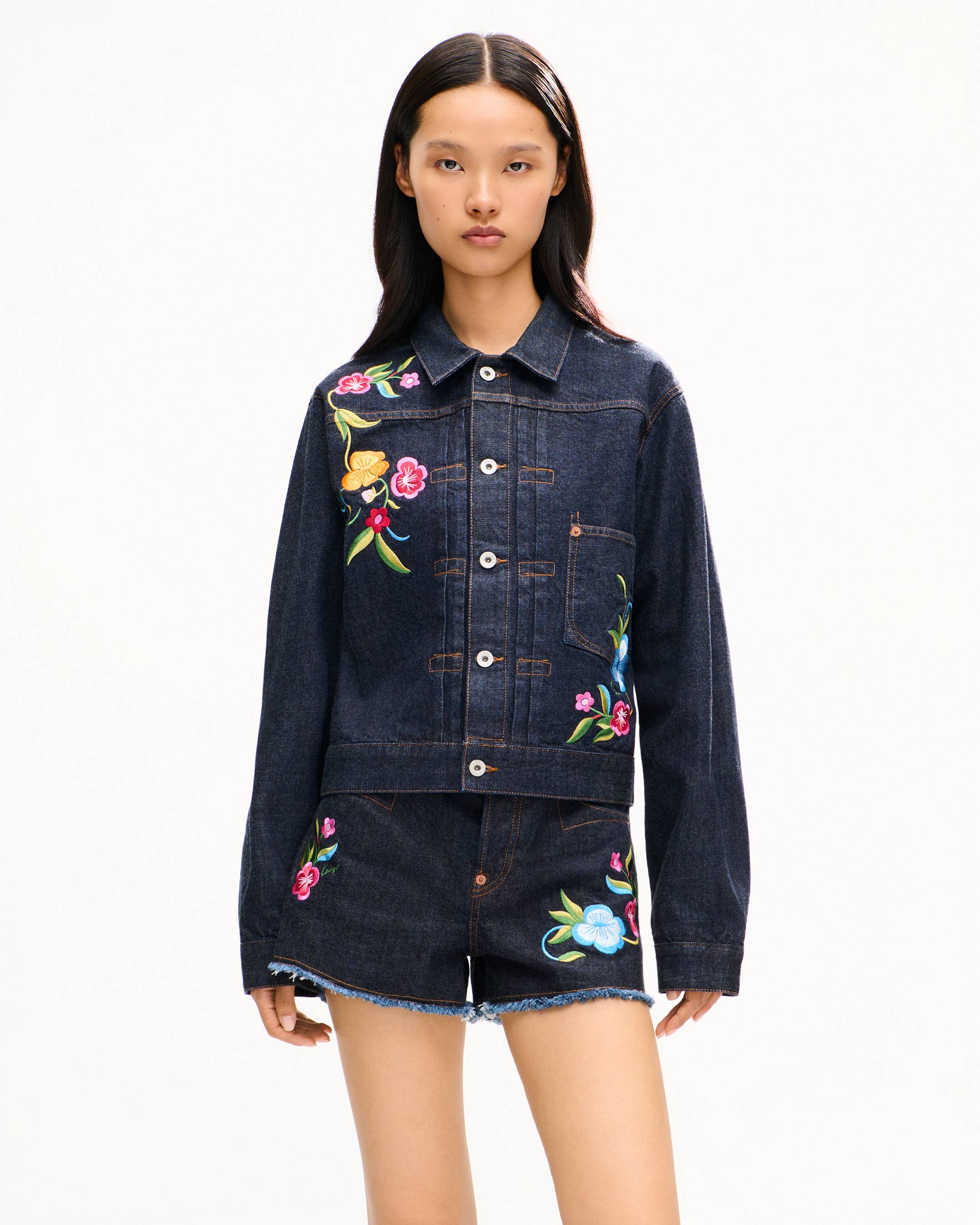 KENZO Wildflower' トラッカー ジャケット イン ジャパニーズ デニム