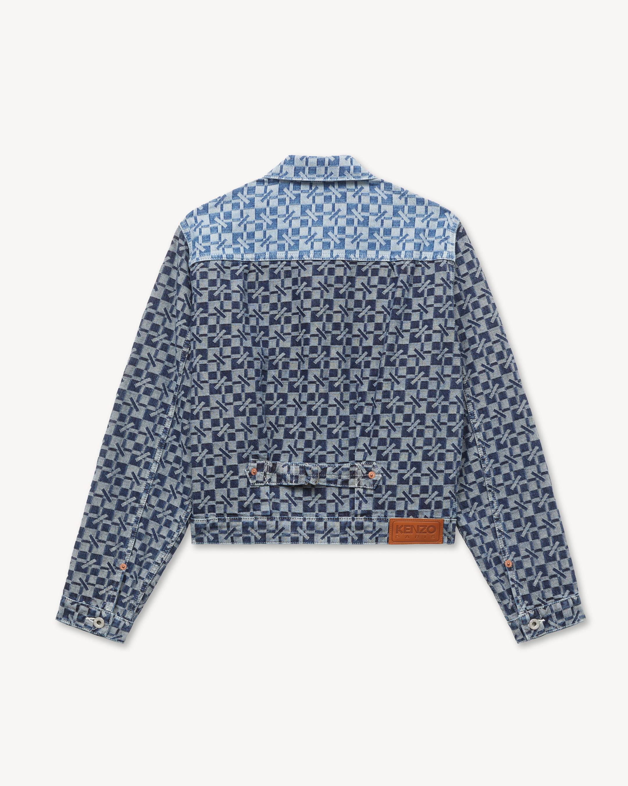 Giacca trucker cropped in denim giapponese 'Kenzogram'