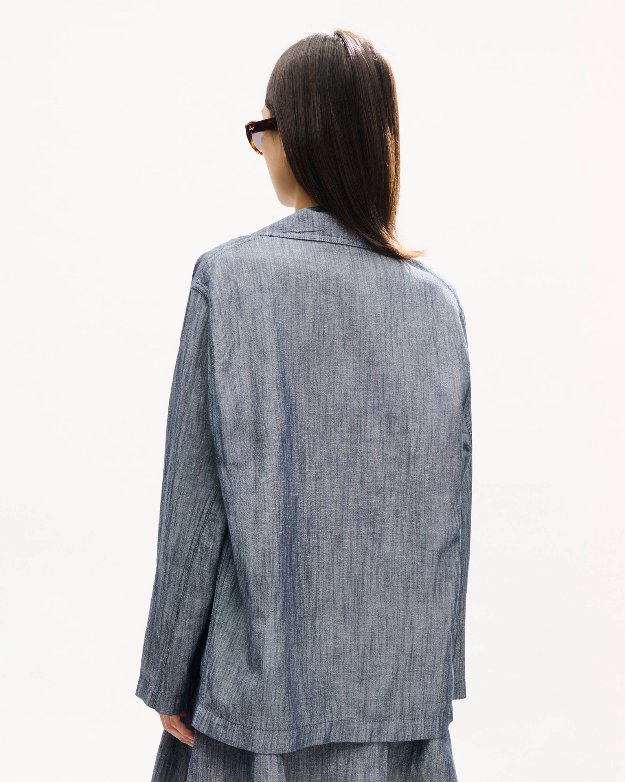 KENZO Tulip' light workwear jacket in washed mixed linen denim