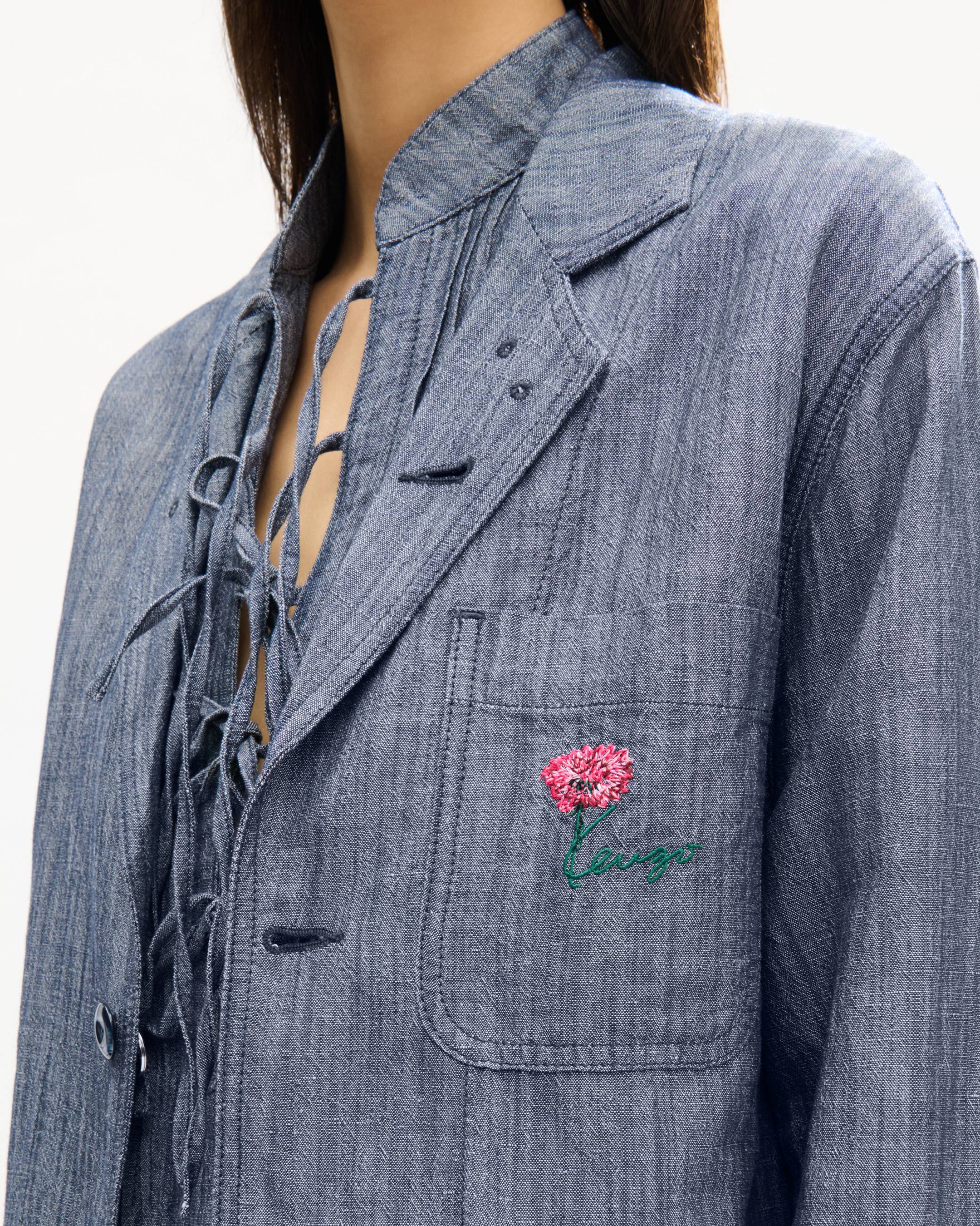KENZO Tulip' light workwear jacket in washed mixed linen denim
