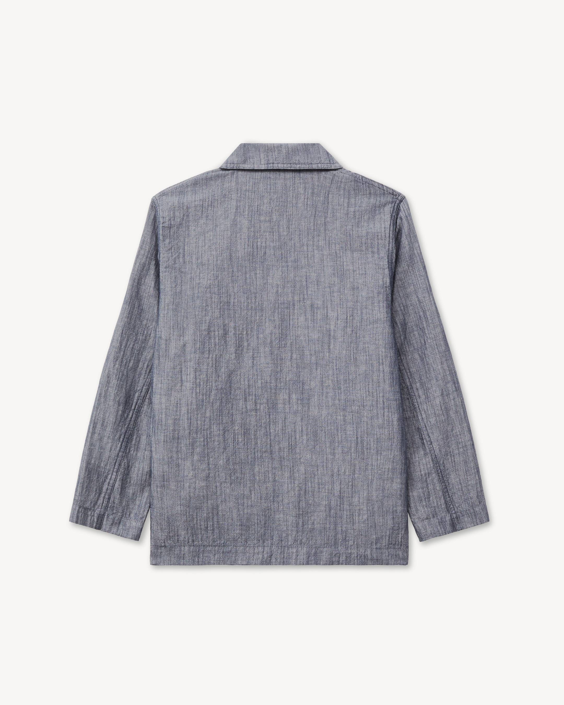KENZO Tulip' light workwear jacket in washed mixed linen denim