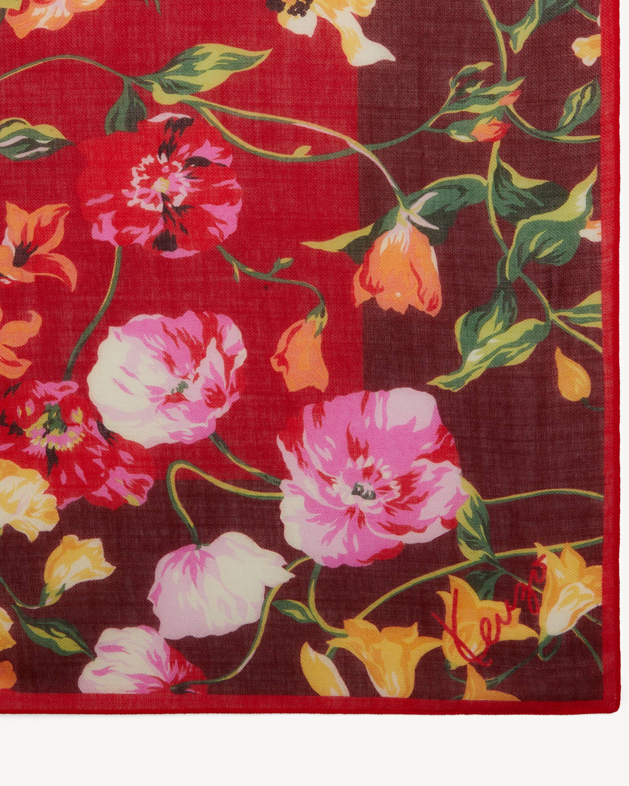 'KENZO Wildflower' large square in light wool