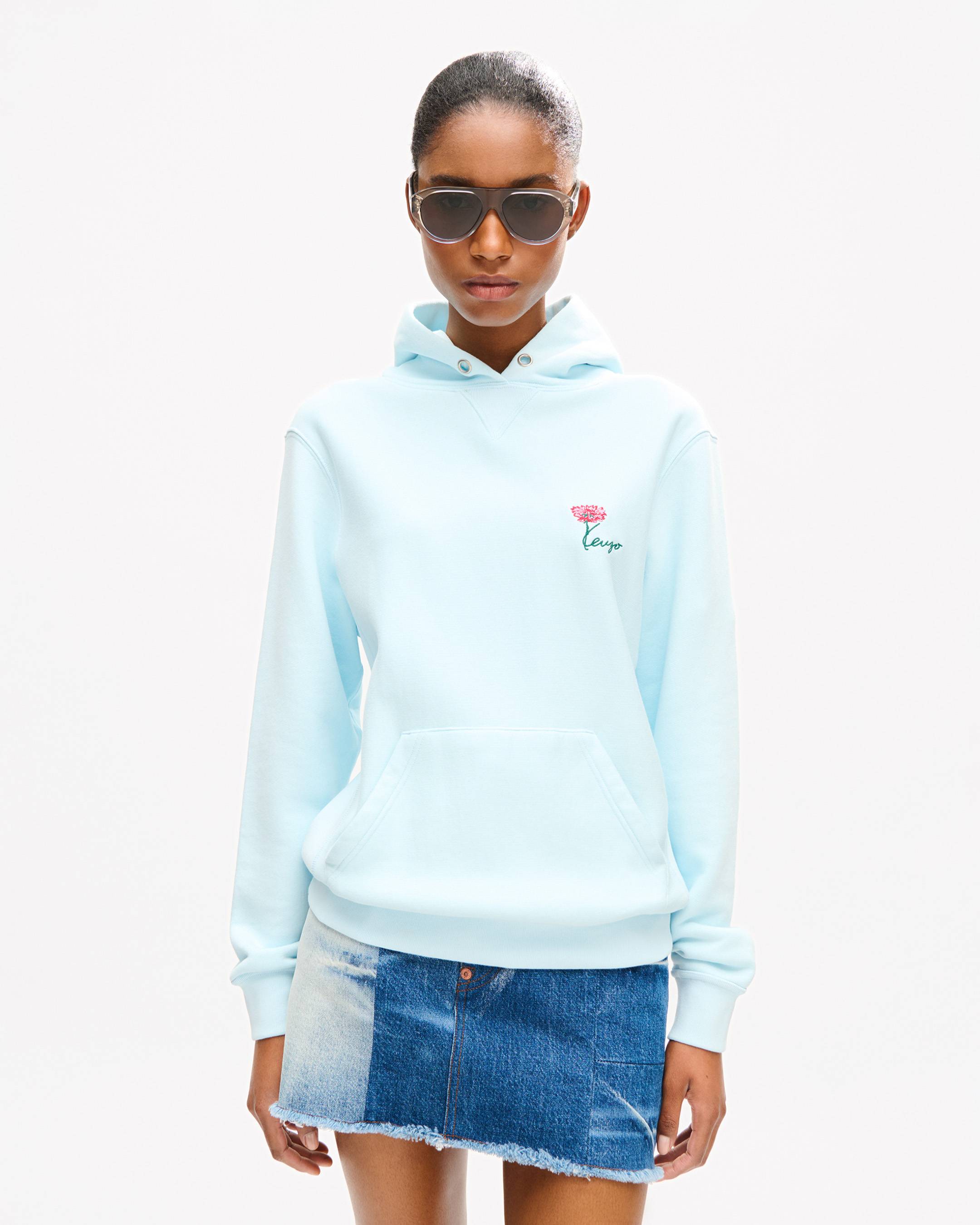 Sudadera con capucha de algod&oacute;n bordada 'KENZO Tulip'