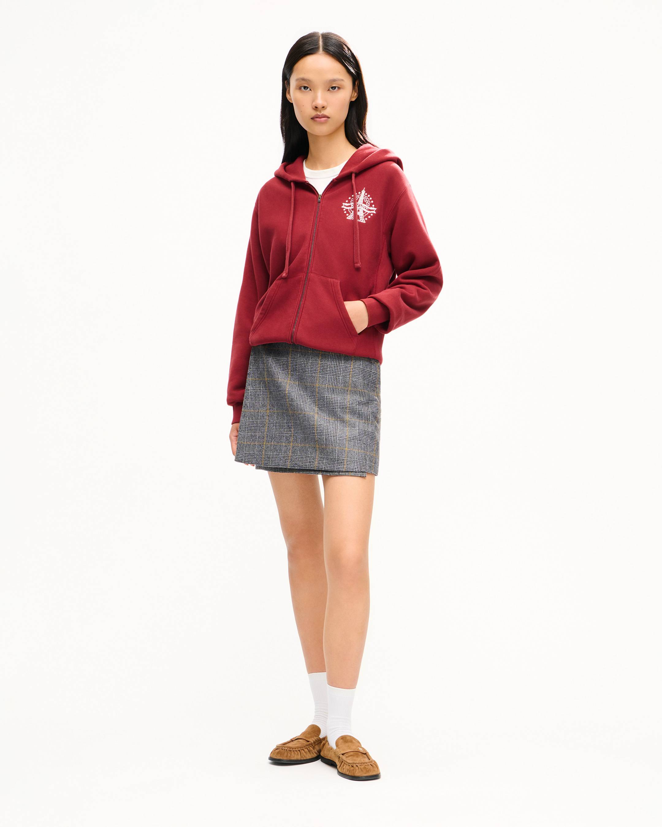 Felpa con cappuccio e cerniera in cotone 'KENZO Eiffel Tower Design'