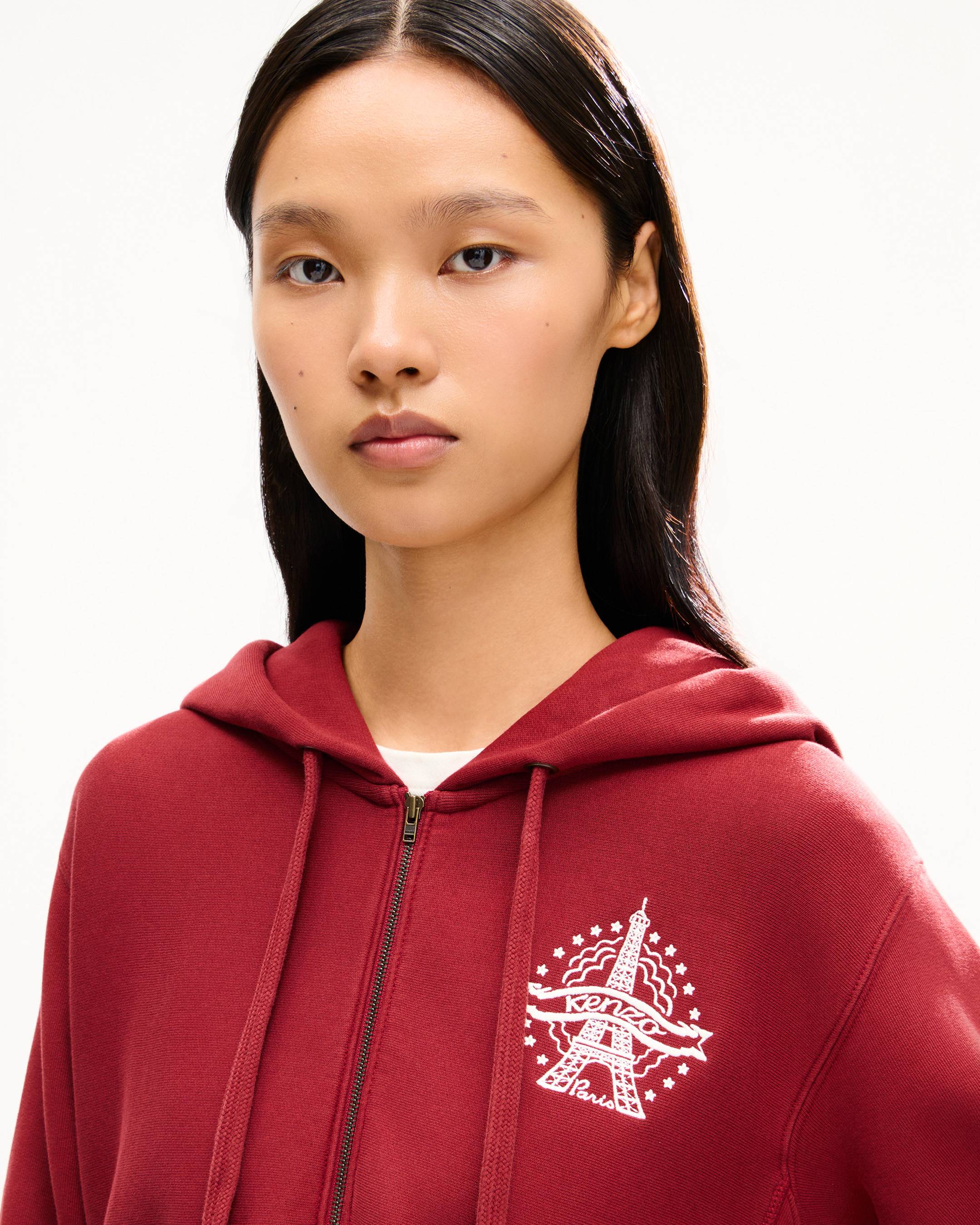 Felpa con cappuccio e cerniera in cotone 'KENZO Eiffel Tower Design'