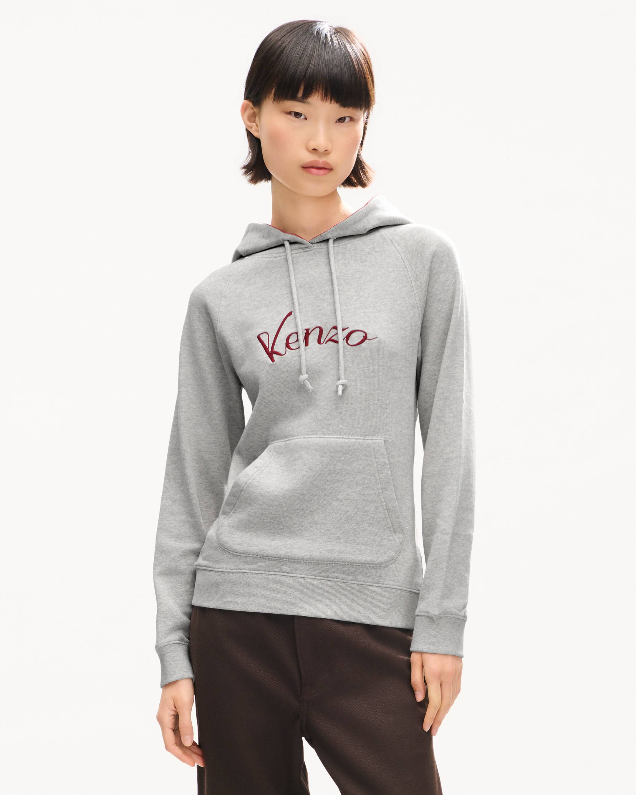 'KENZO Varsity' embroidered skinny hoodie in cotton
