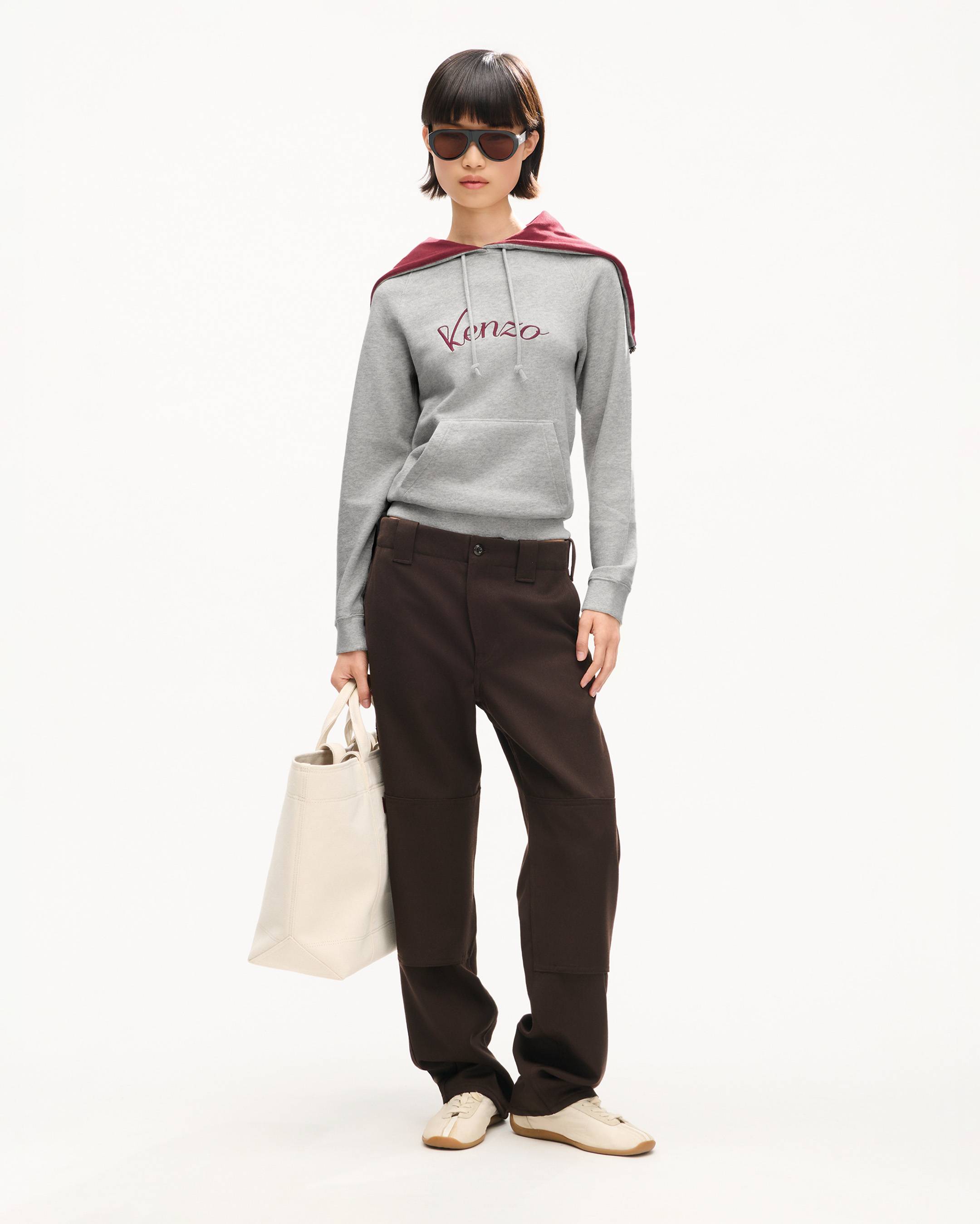 'KENZO Varsity' embroidered skinny hoodie in cotton