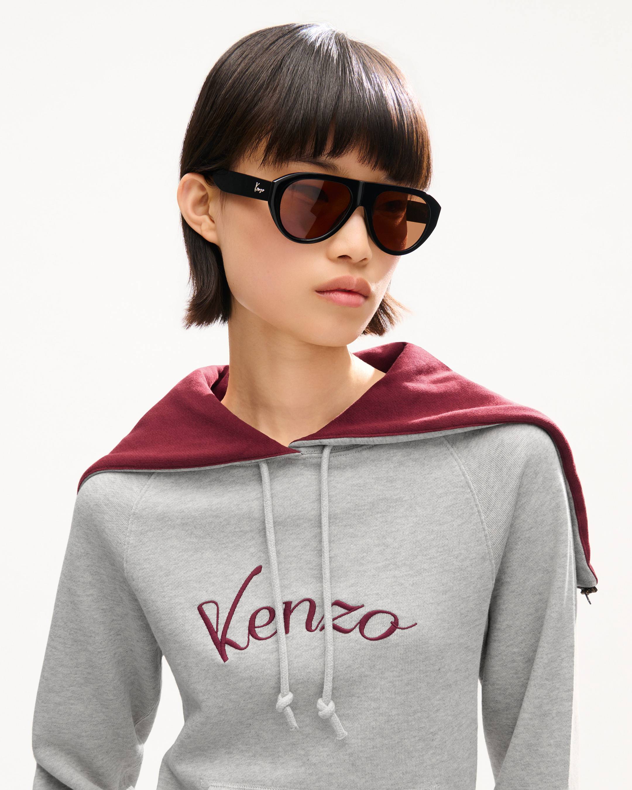 'KENZO Varsity' embroidered skinny hoodie in cotton