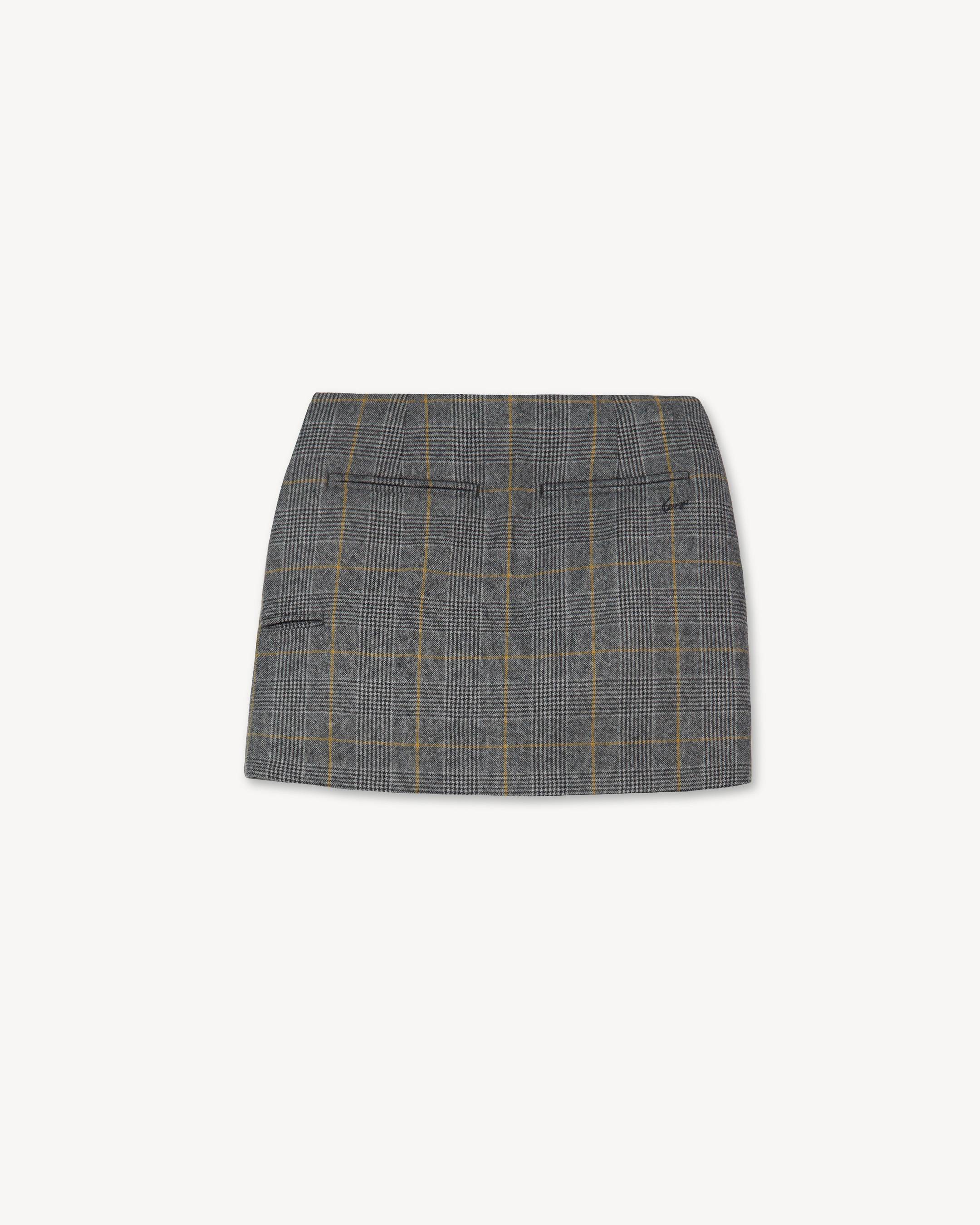 Jupe portefeuille courte 'KENZO Checks' en tweed de laine