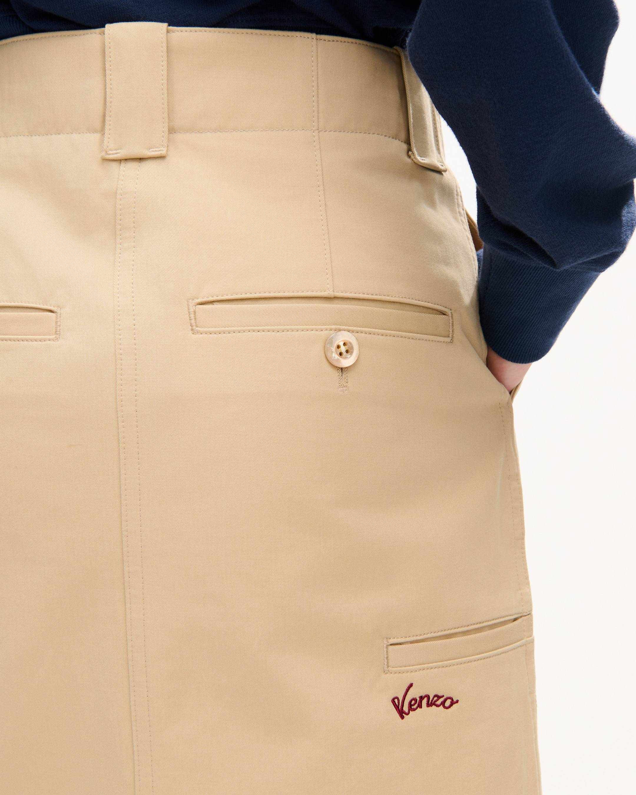 Workwear knee skirt in cotton twill