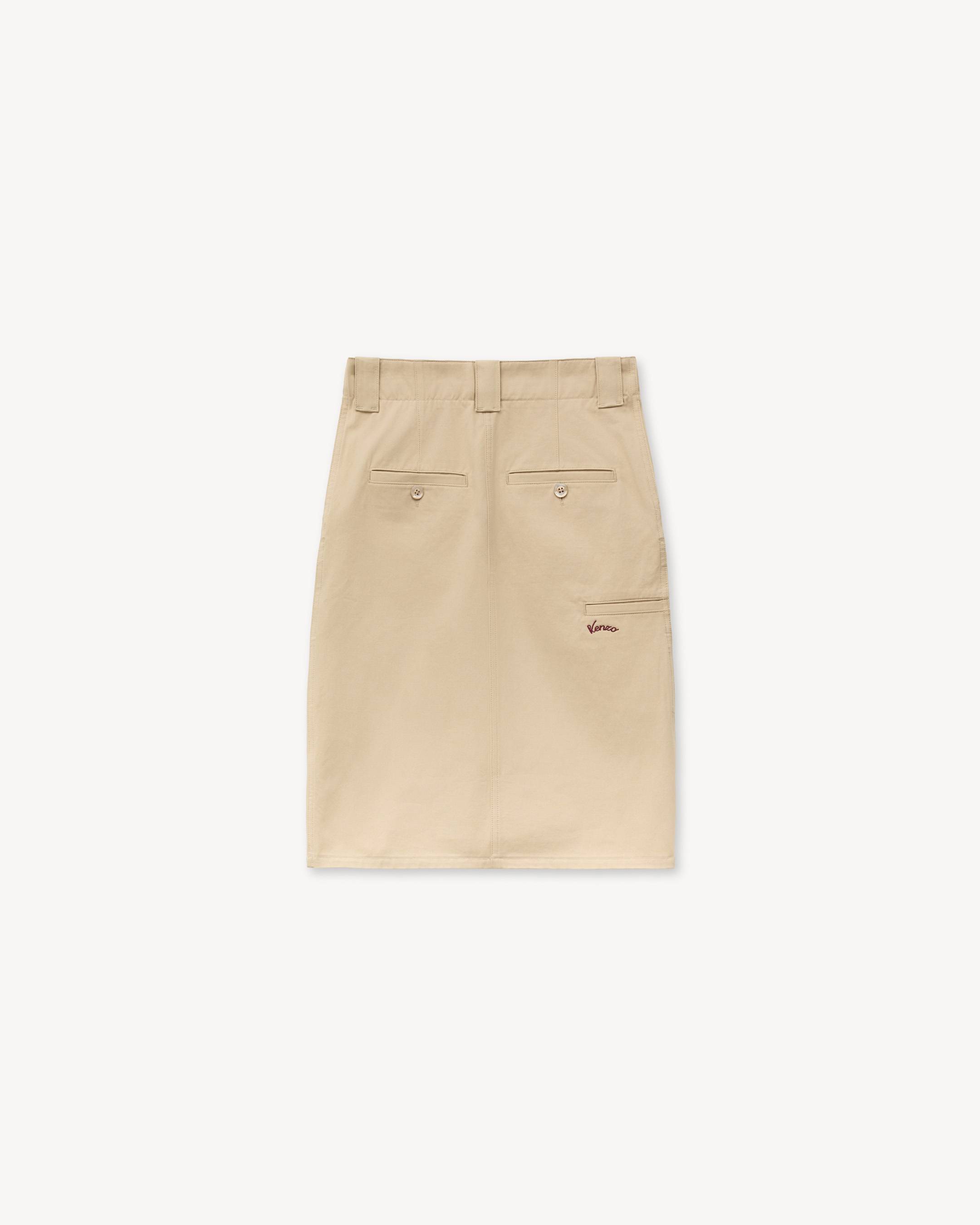 Workwear knee skirt in cotton twill