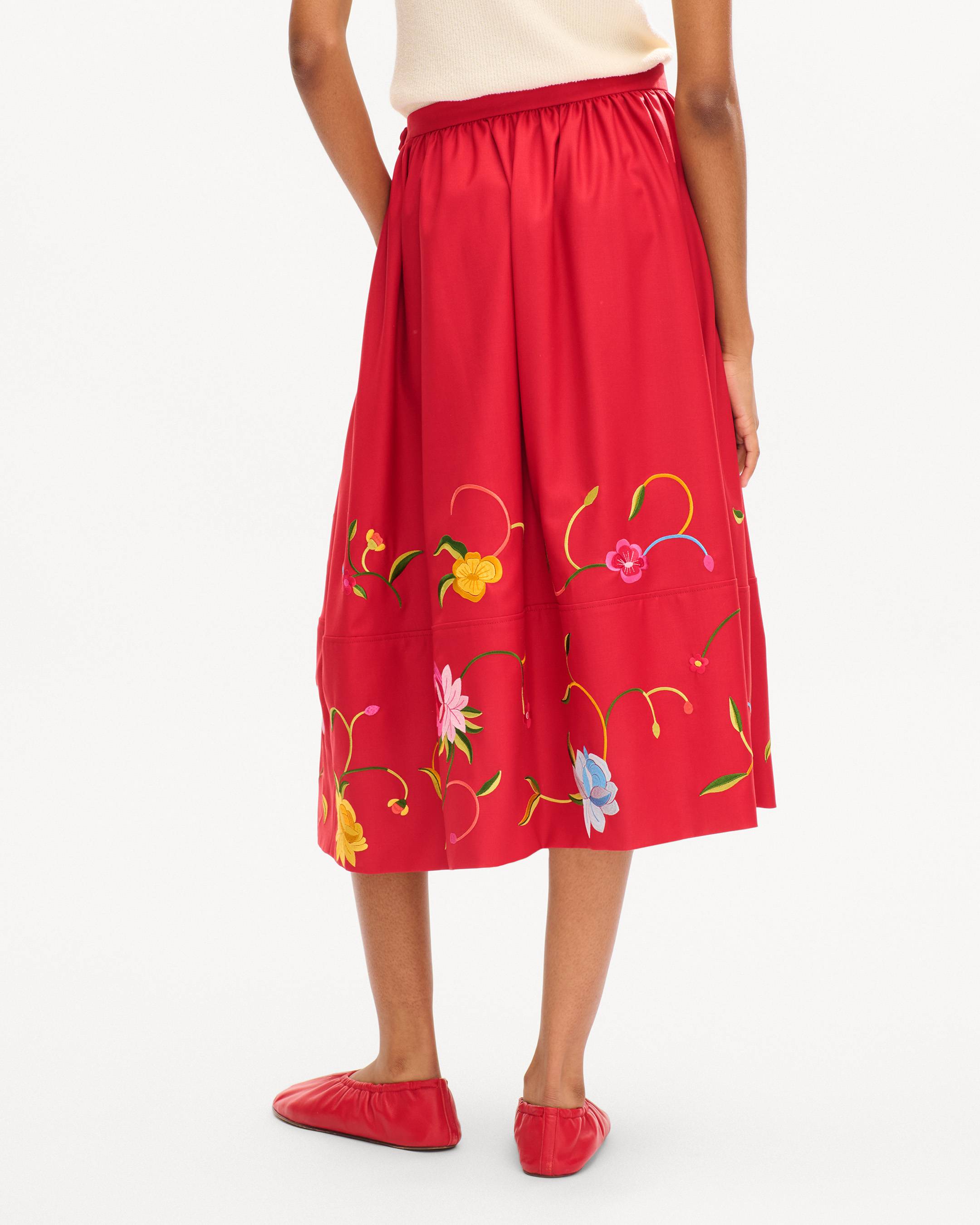'KENZO Wildflower' midi skirt in virgin wool
