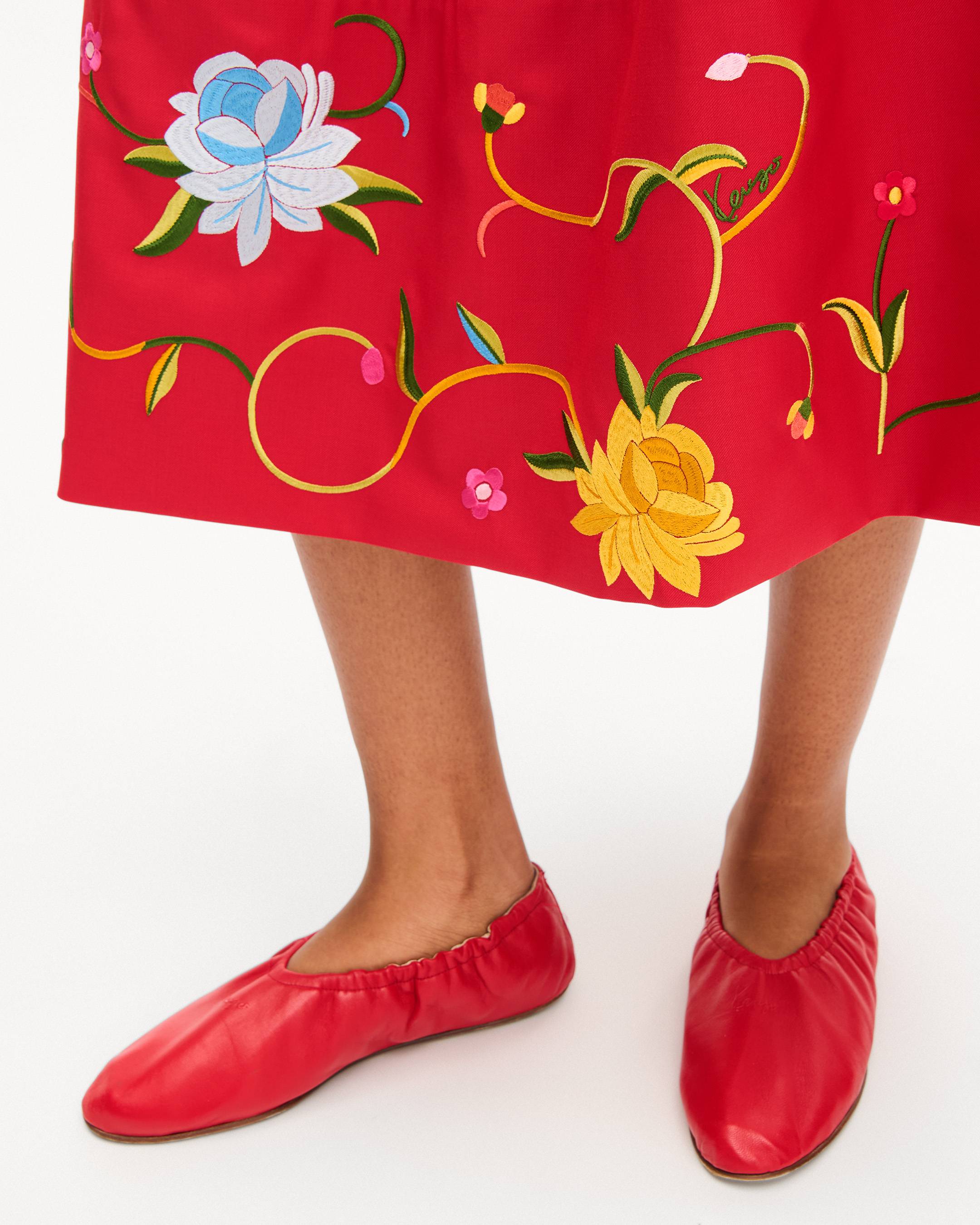 'KENZO Wildflower' midi skirt in virgin wool