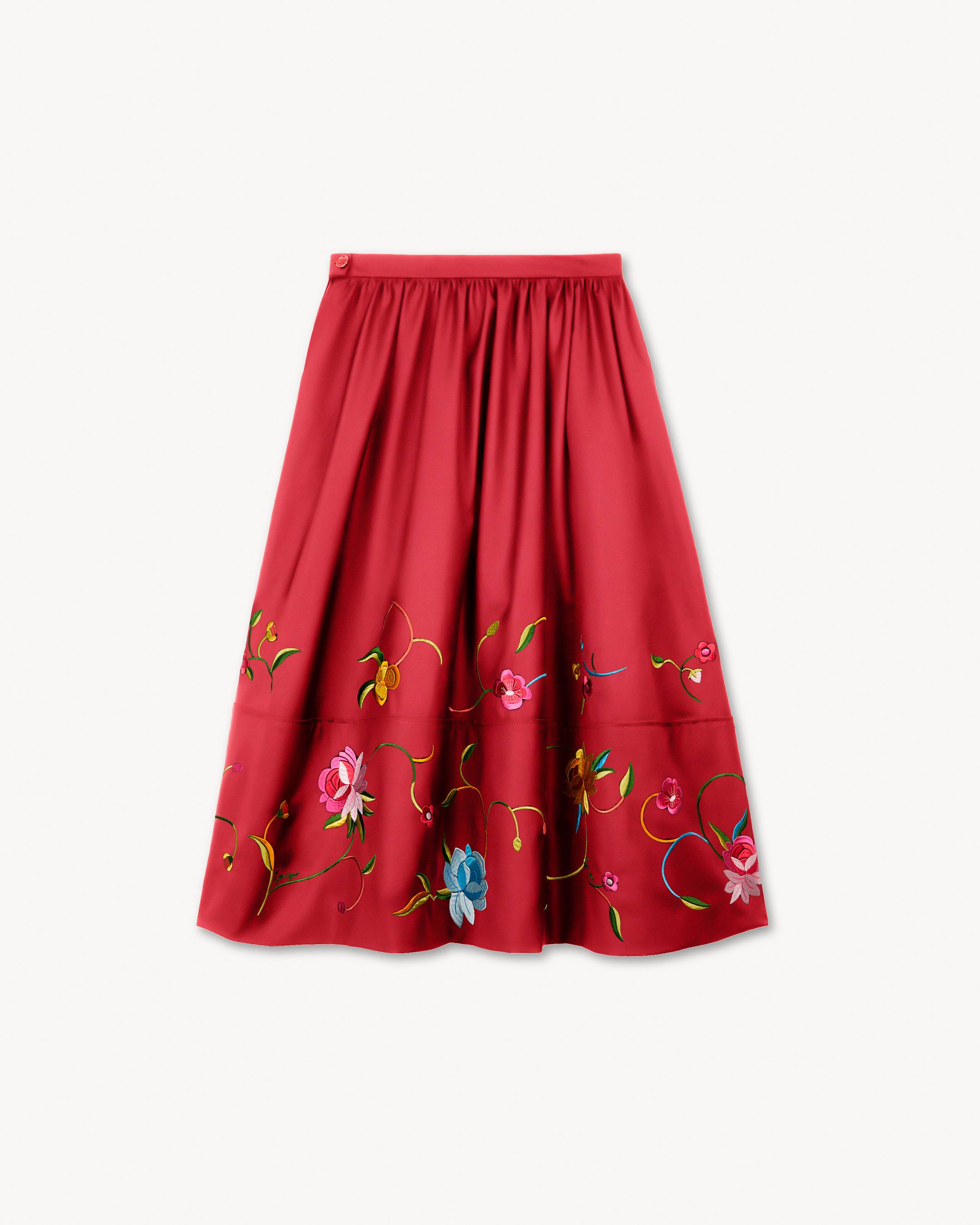 Midirock &bdquo;KENZO Wildflower&ldquo; aus Schurwolle