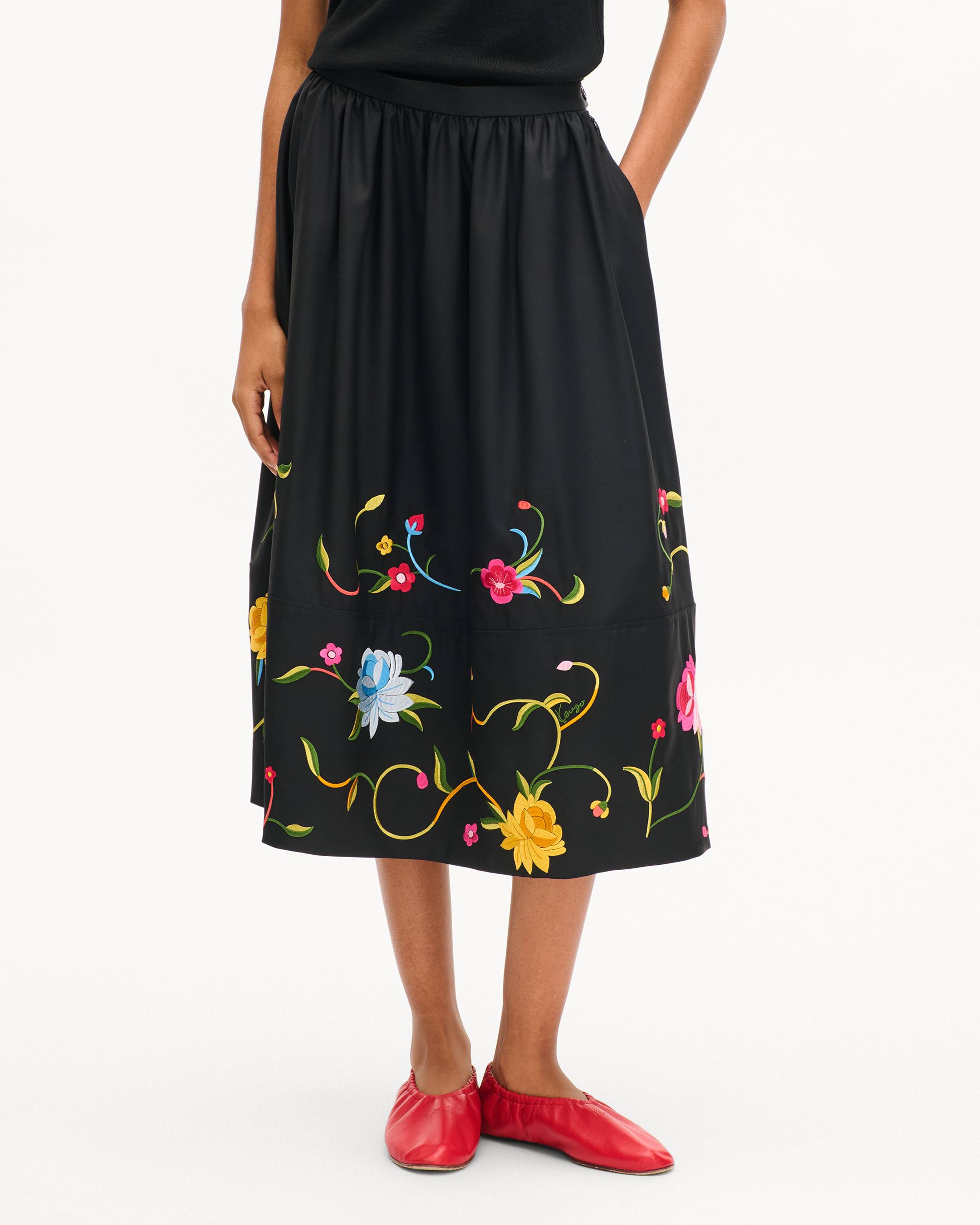 'KENZO Wildflower' midi skirt in virgin wool