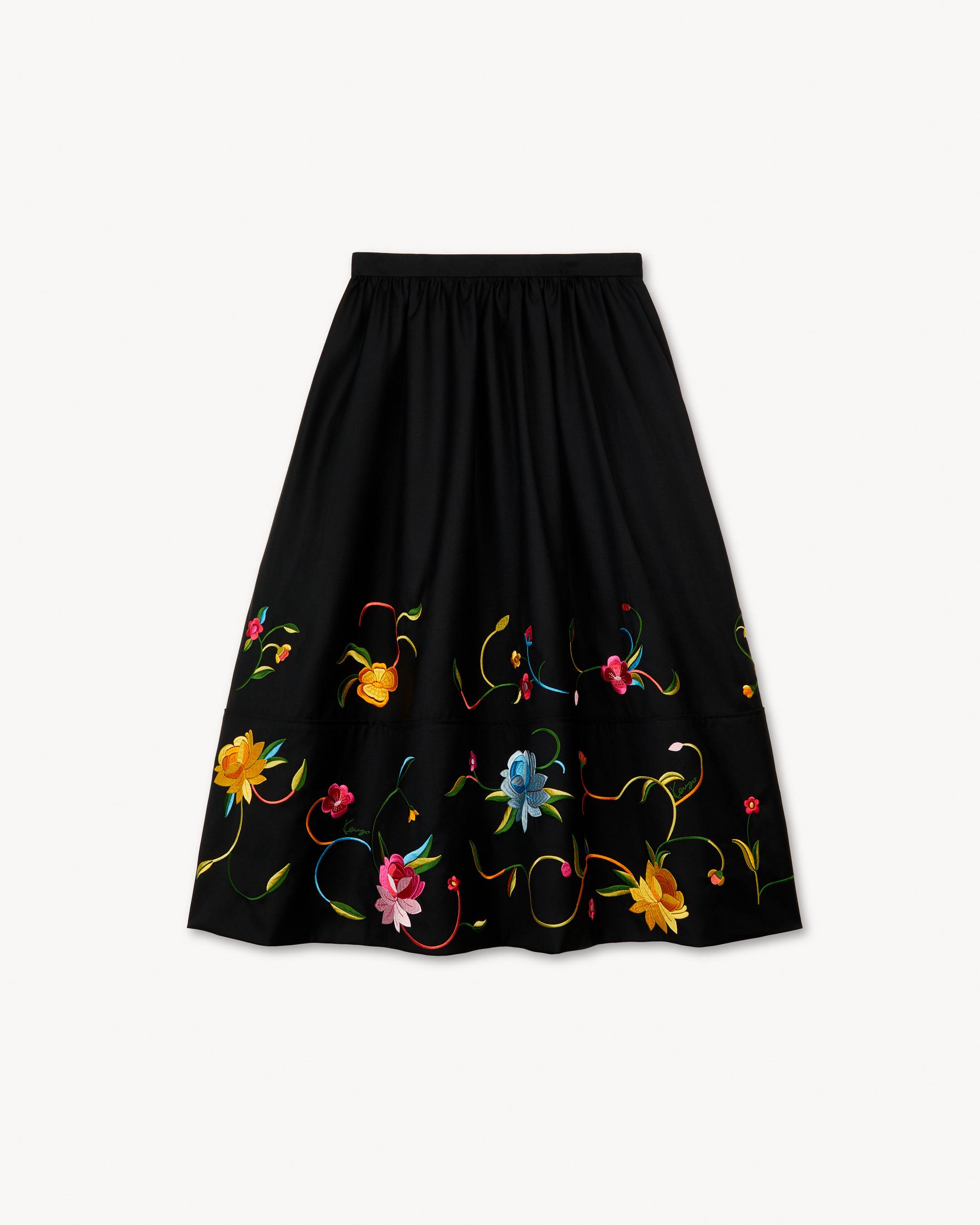 'KENZO Wildflower' midi skirt in virgin wool
