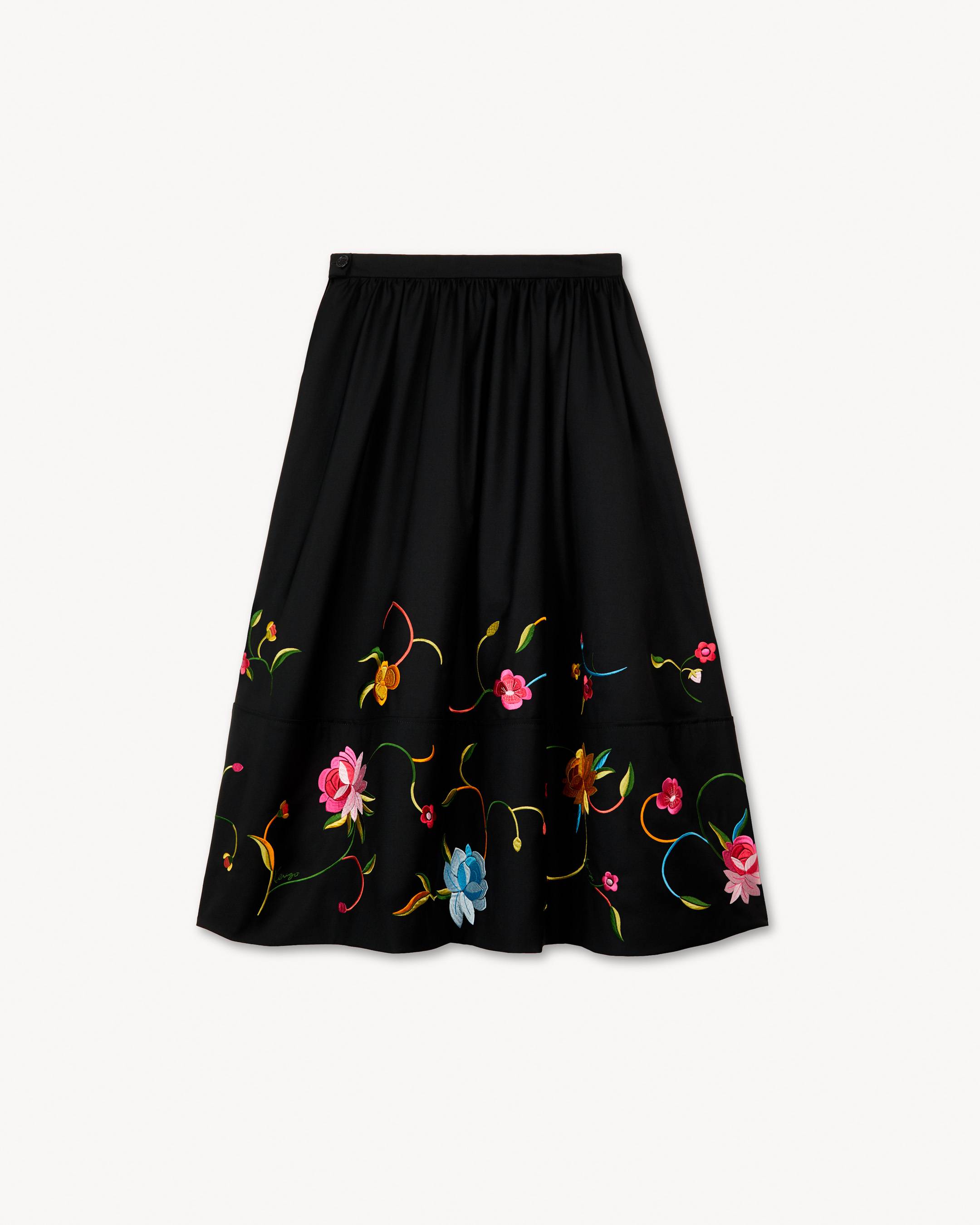 'KENZO Wildflower' midi skirt in virgin wool