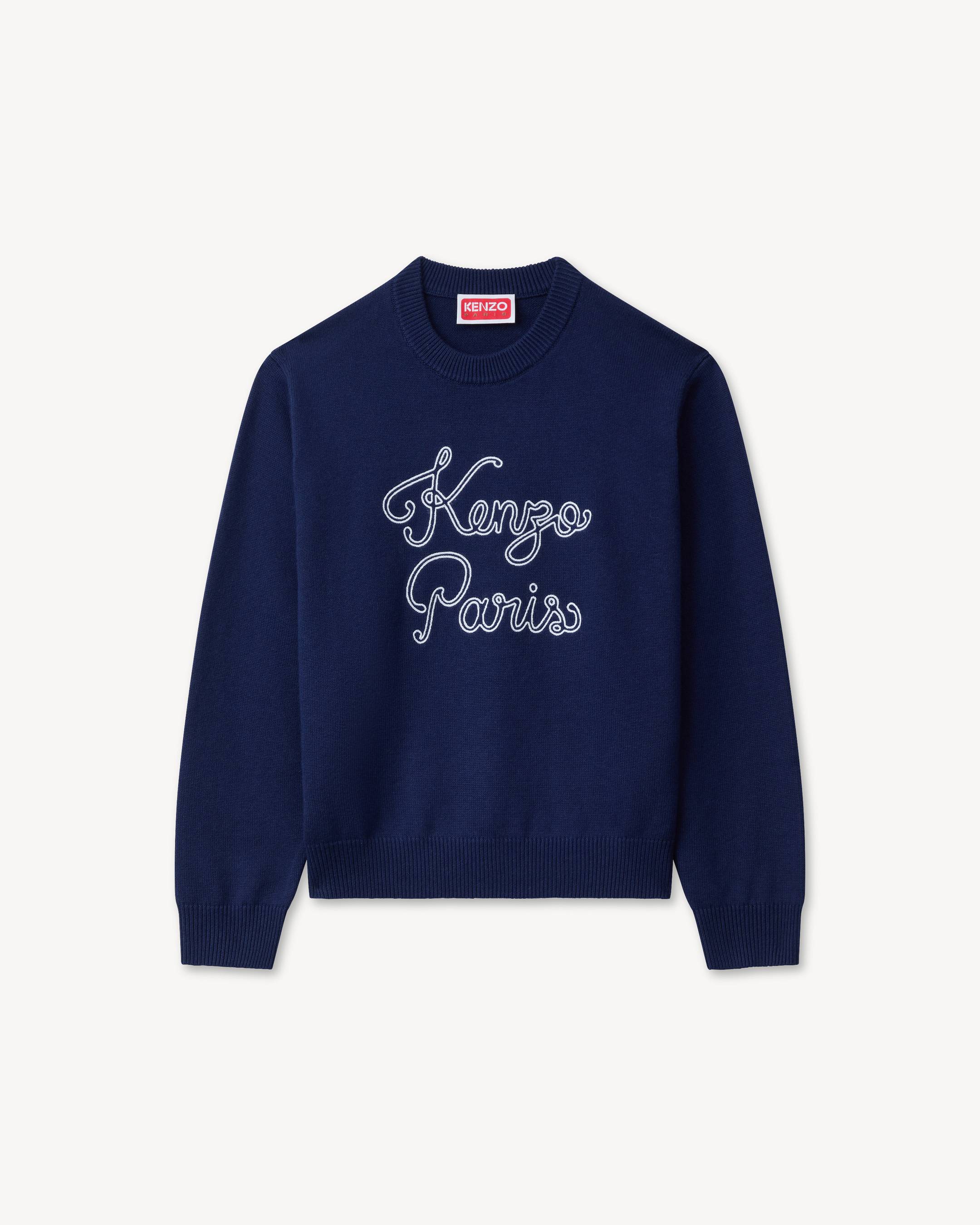 &bdquo;KENZO Paris&ldquo;-Pullover mit Kettenstich aus Wolle und Baumwolle
