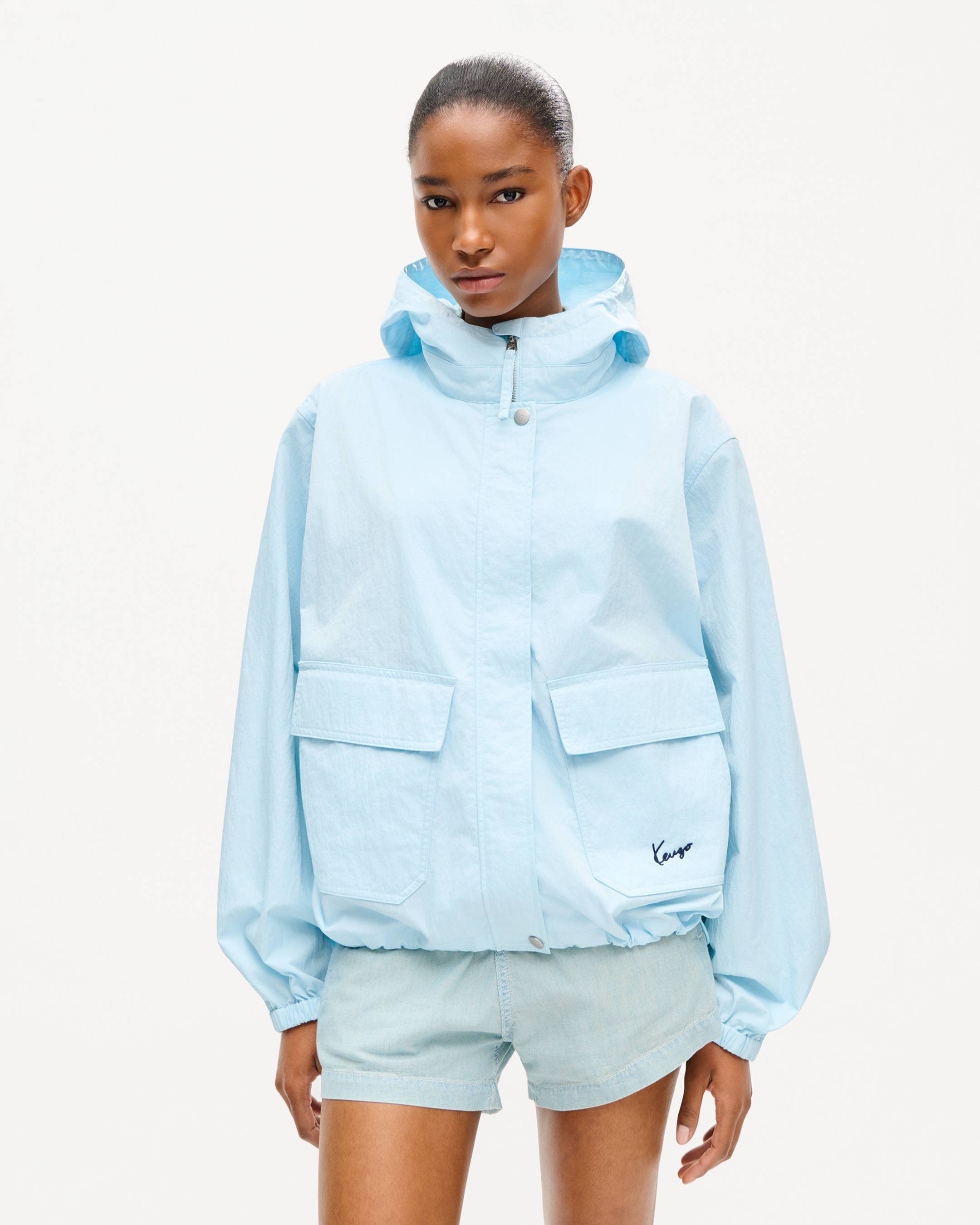 【美品】 ライトブルー ウィンドブレーカー M KENZO Signature' ショート ウインドブレーカー | ウィメンズ | KENZO