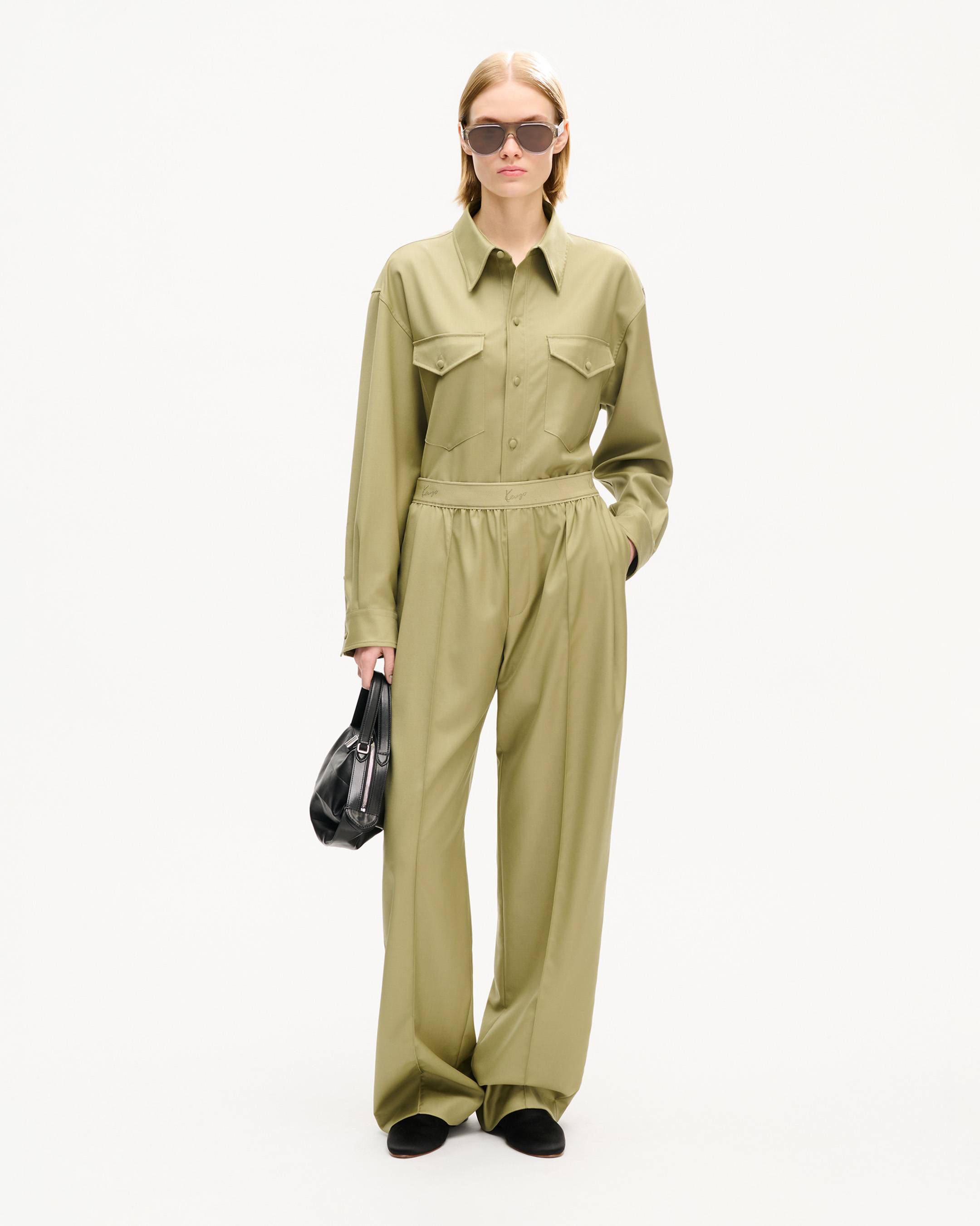 Elasticated pants in virgin wool | Women's | KENZO