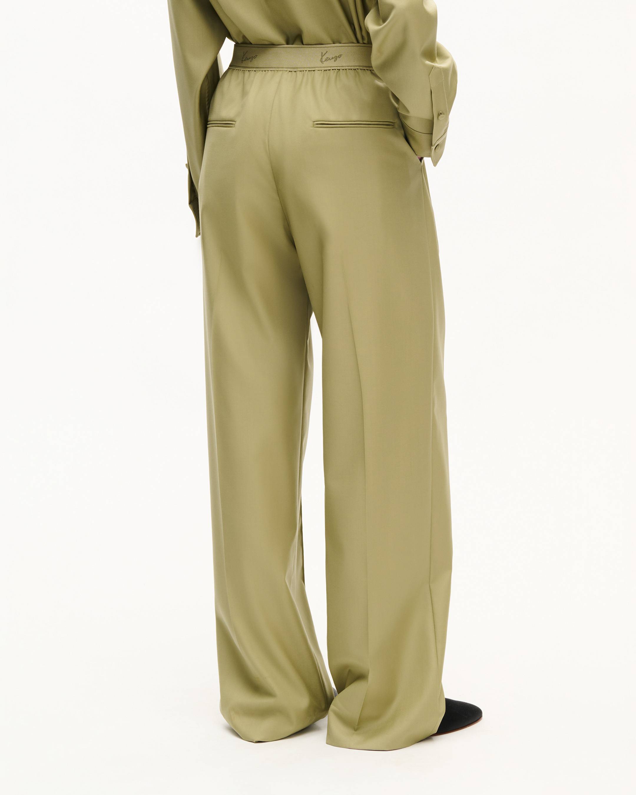 Pantalon &eacute;lastiqu&eacute; en laine vierge