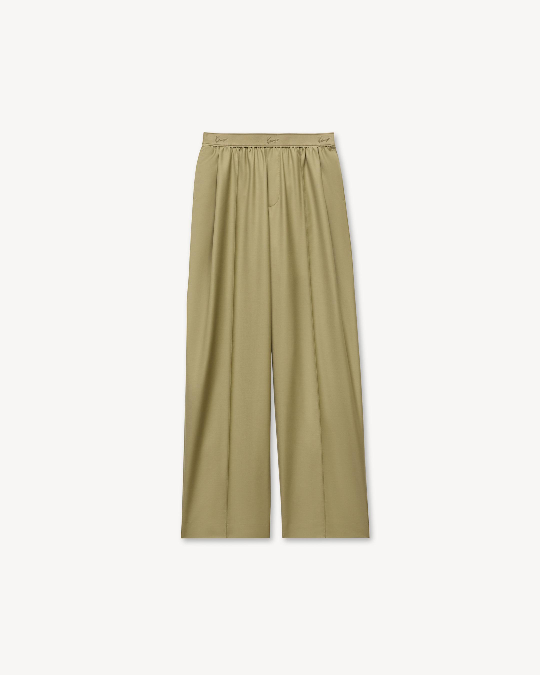 Elasticated pants in virgin wool