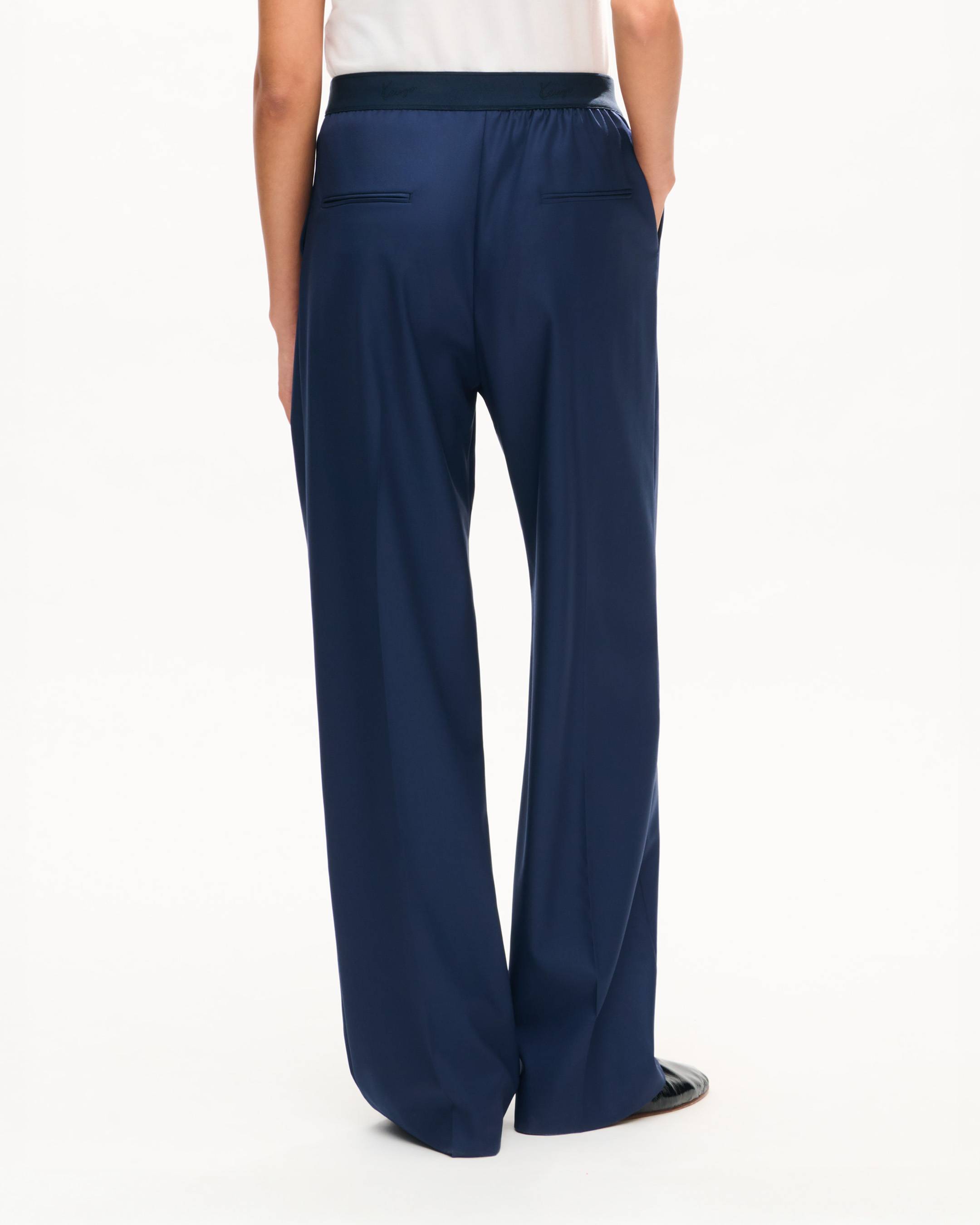 Elasticated pants in virgin wool