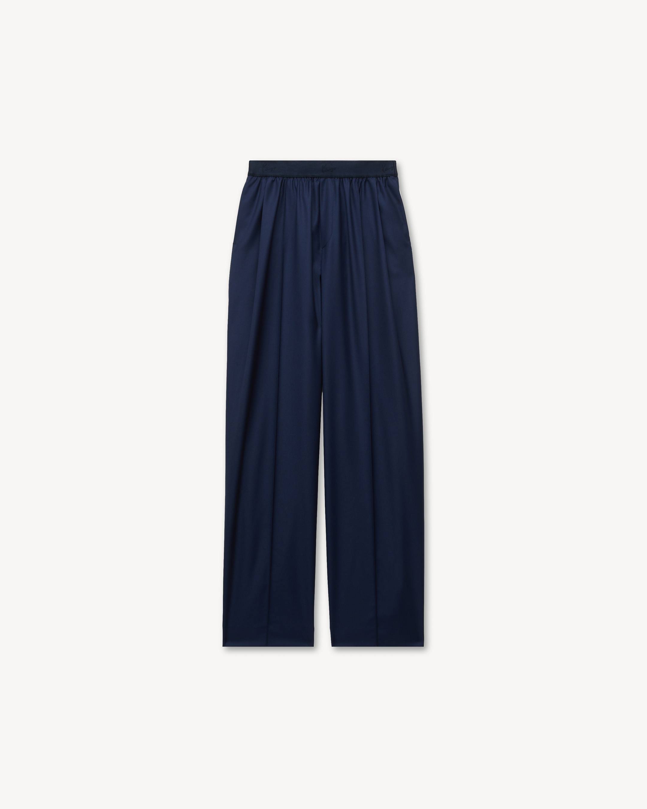 Elasticated pants in virgin wool