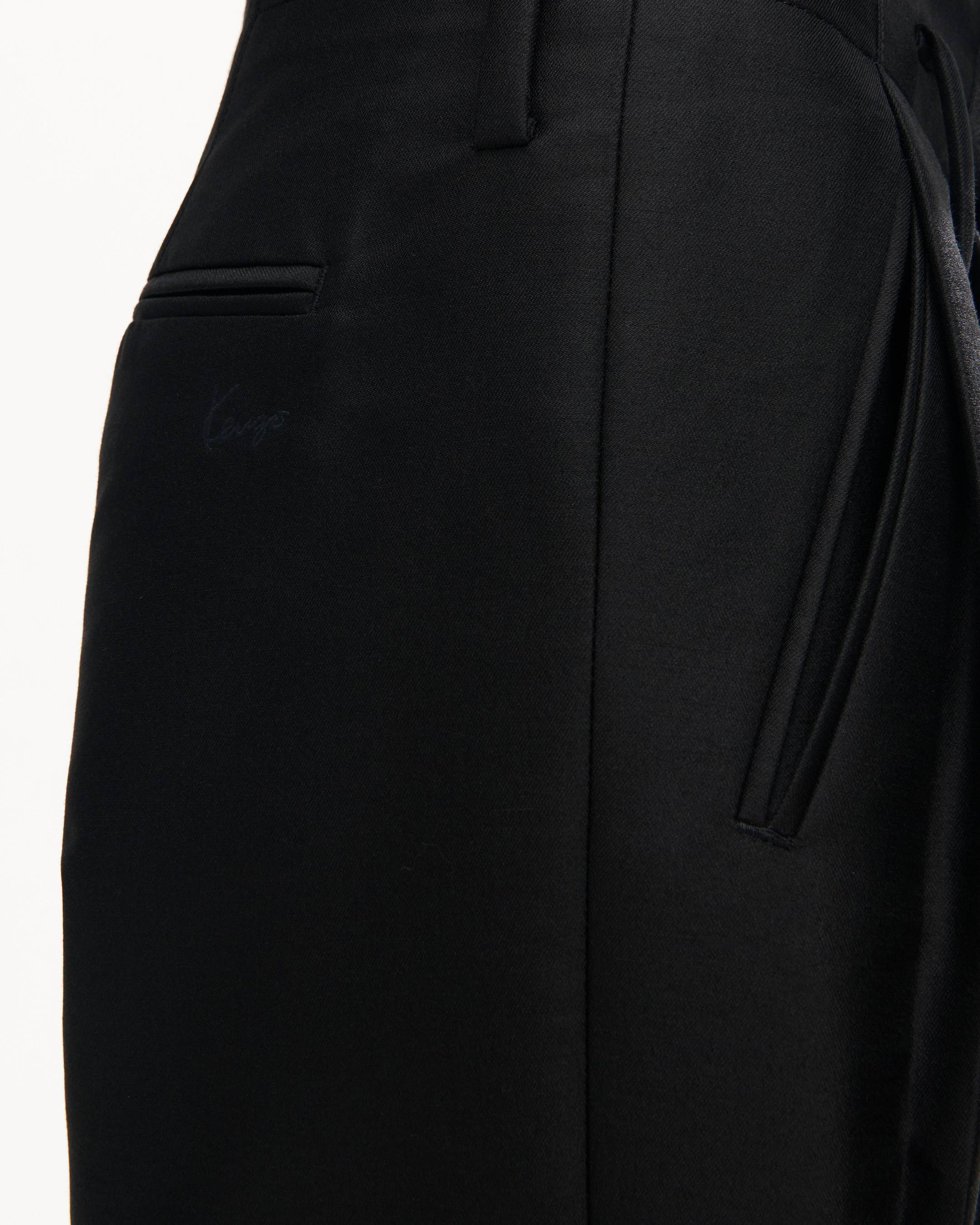 Tailored pleated loose pants in wool and silk