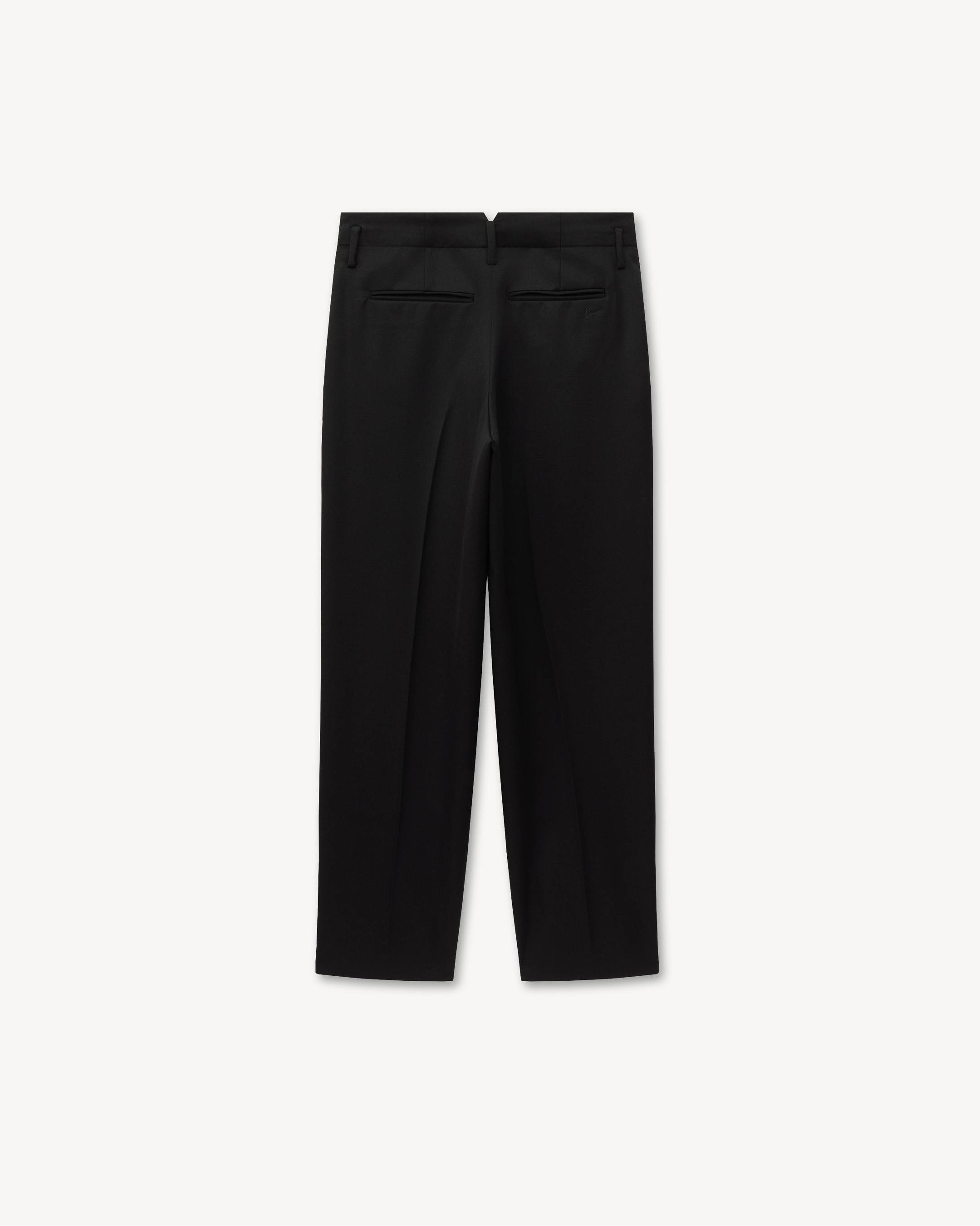 Tailored pleated loose pants in wool and silk