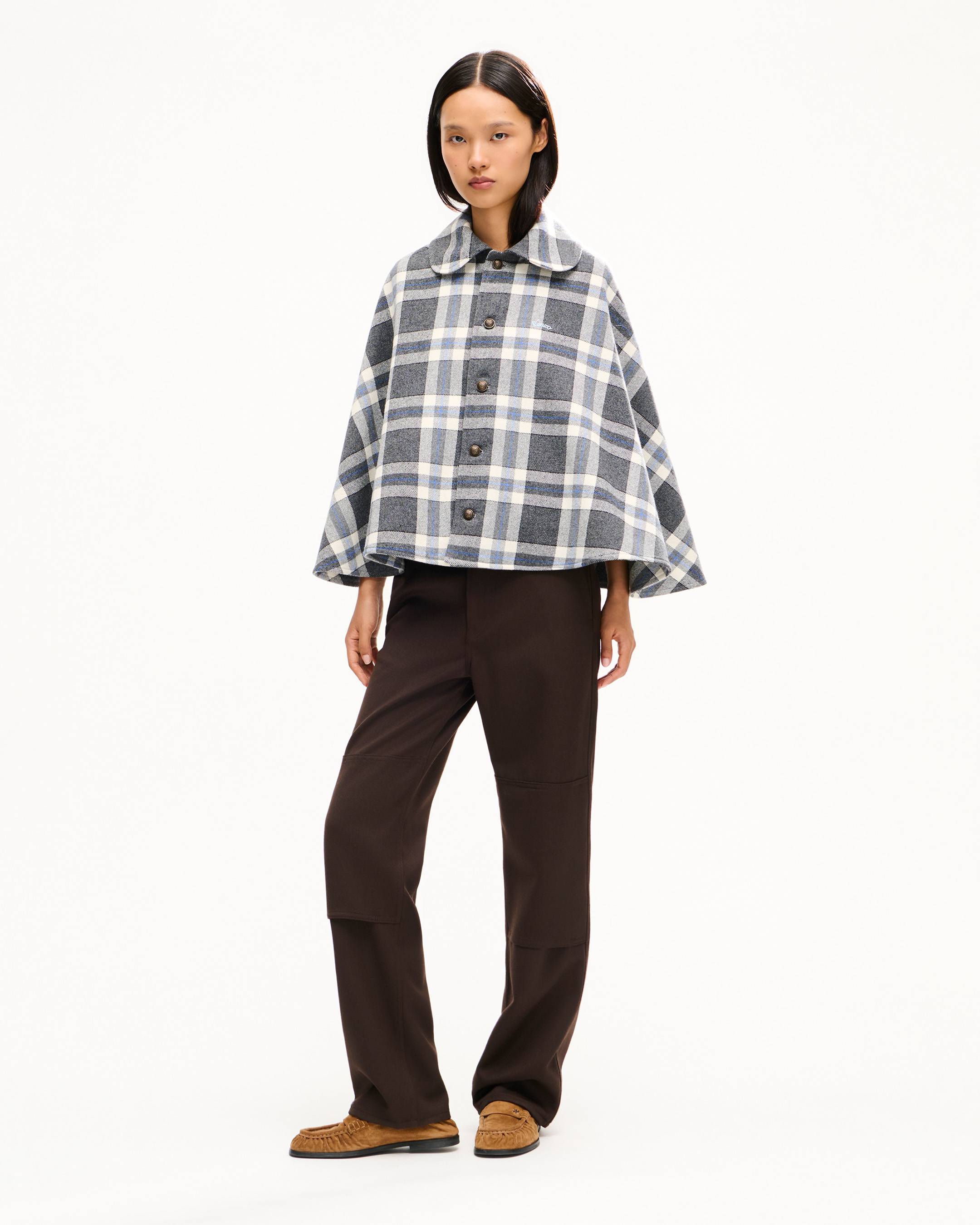 Pantalon d&eacute;contract&eacute; en laine vierge