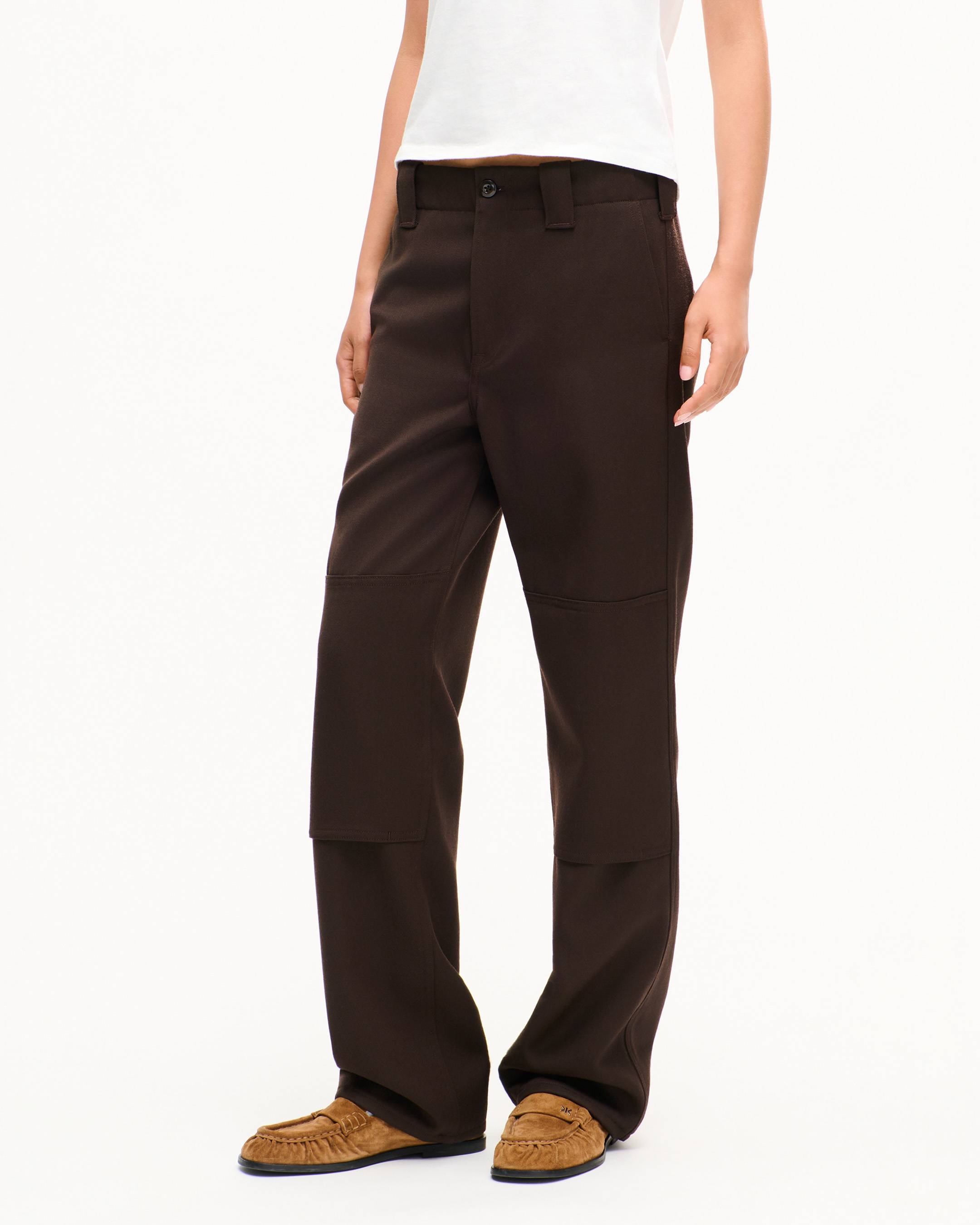 Pantalon d&eacute;contract&eacute; en laine vierge