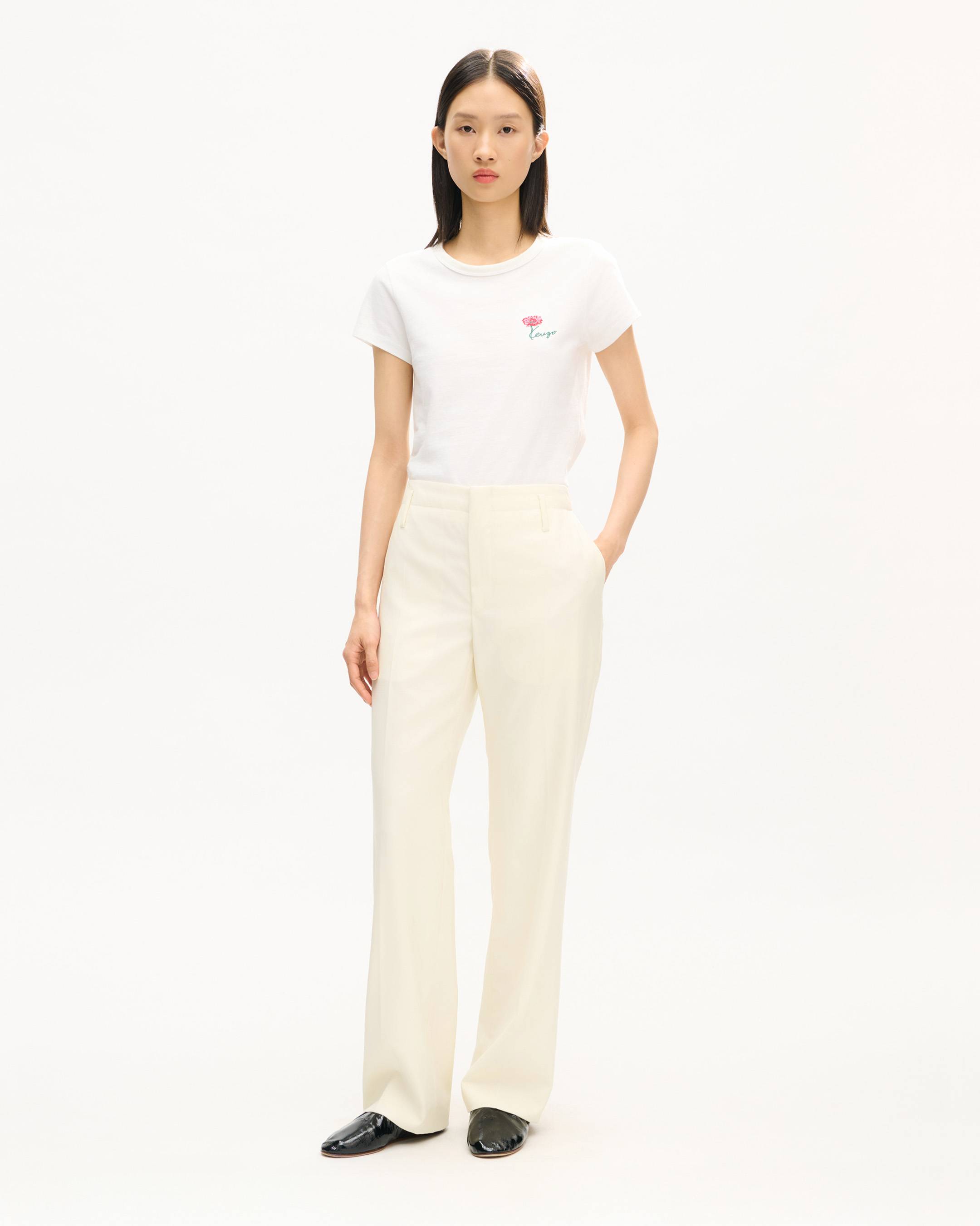 Straight pants in virgin wool