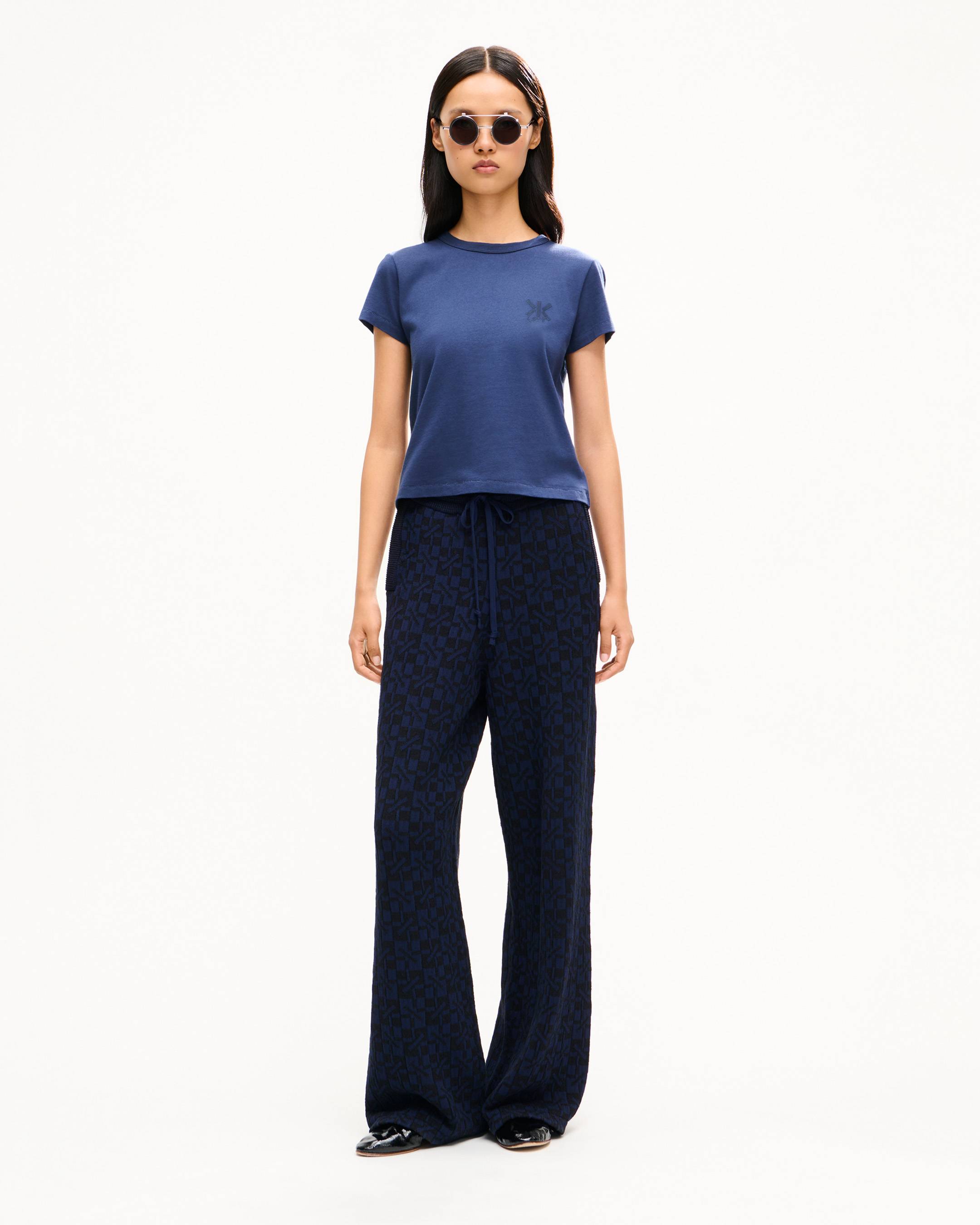'Kenzogram' straight knitted pants