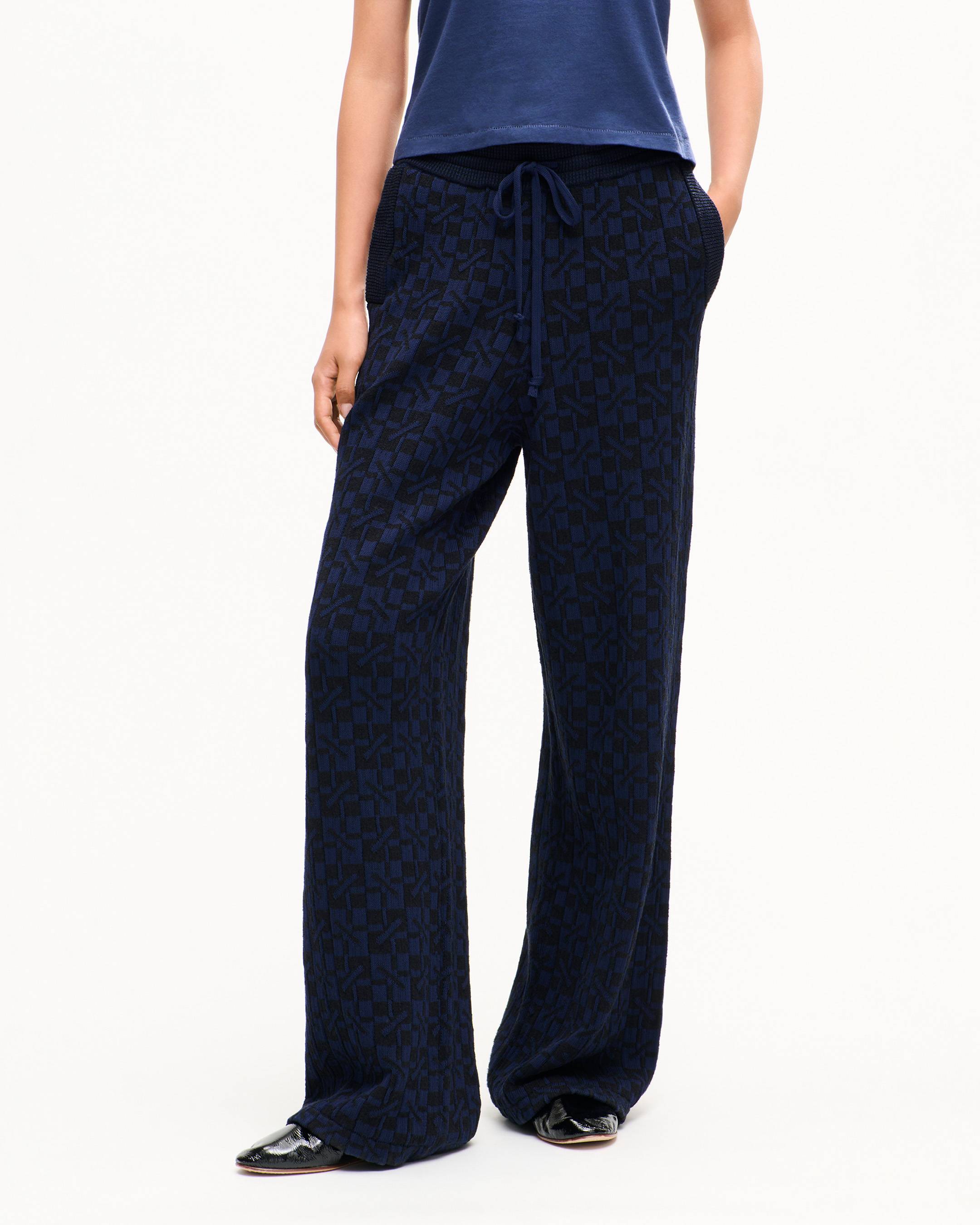 'Kenzogram' straight knitted pants