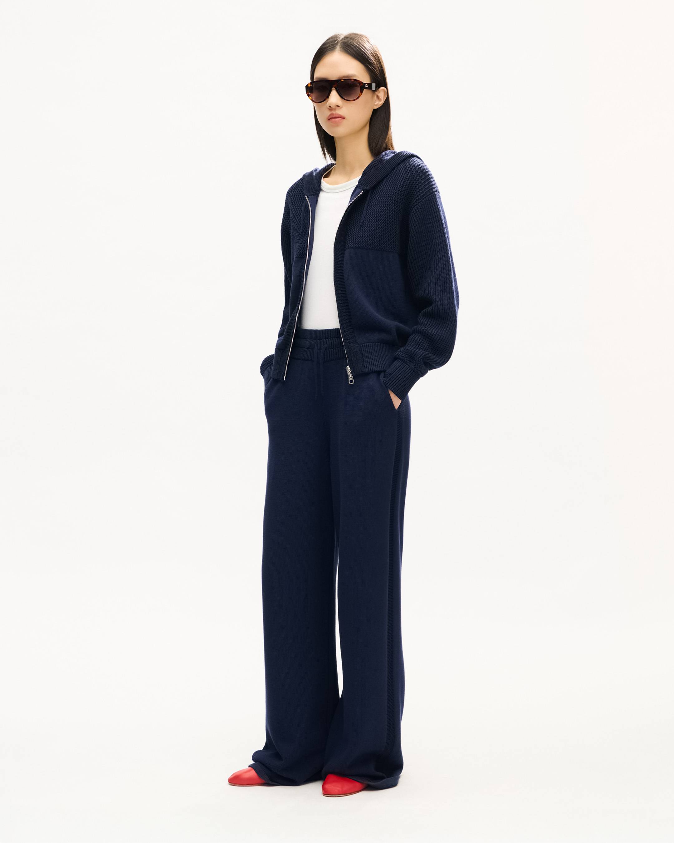 'KENZO Signature' straight pants in cotton wool