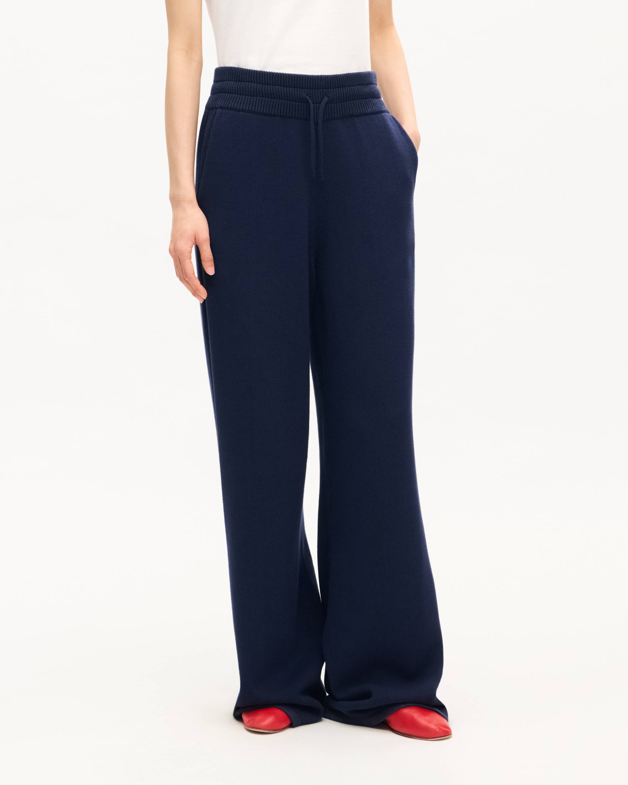 'KENZO Signature' straight pants in cotton wool