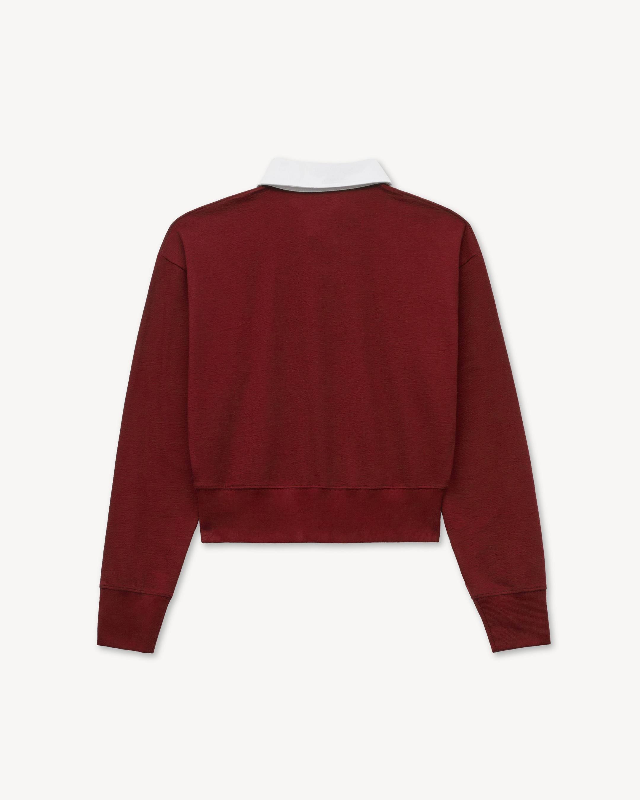 'KENZO Varsity' embroidered long sleeve polo in heavy cotton