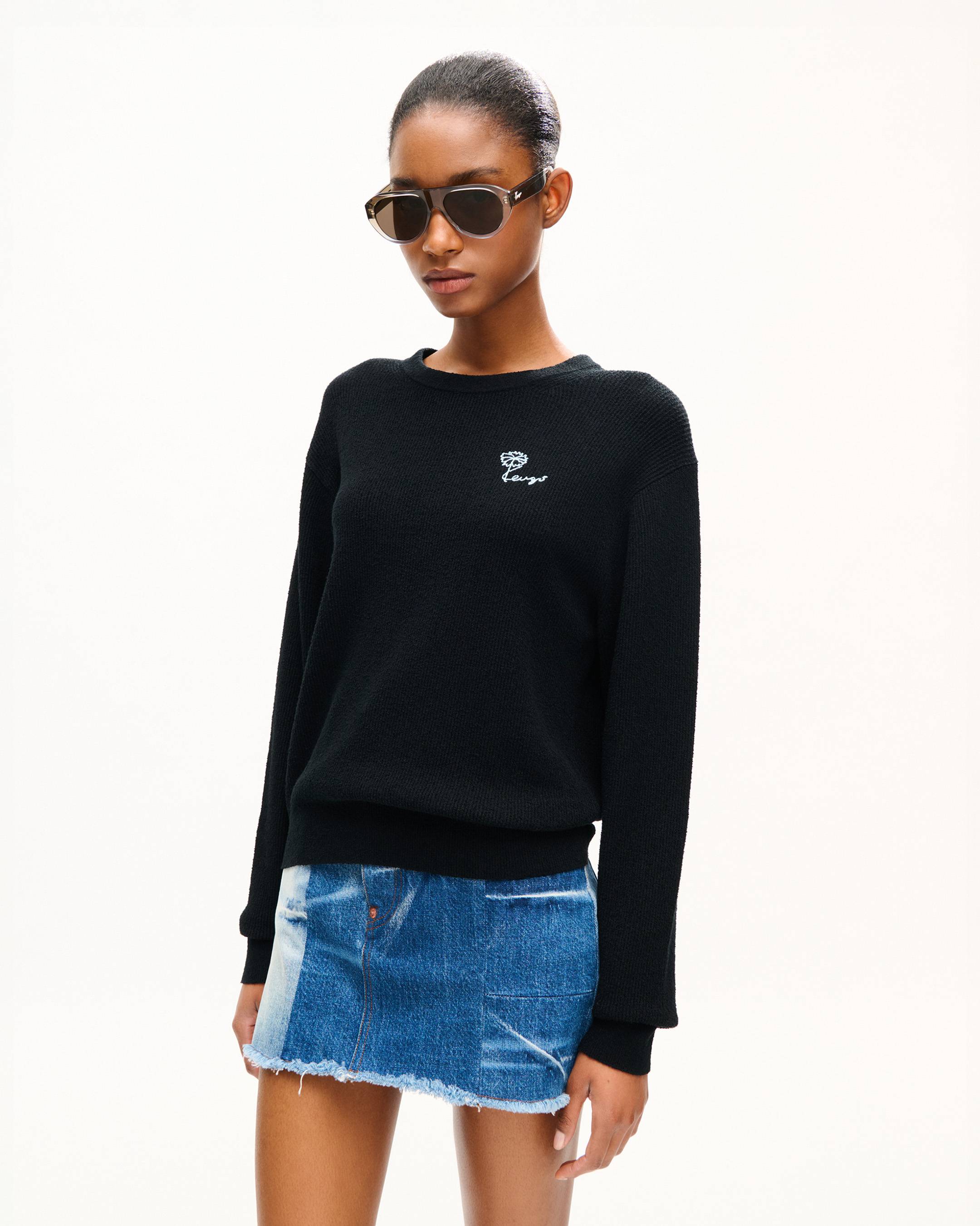 Jersey de rizo de algod&oacute;n bordada 'KENZO Tulip'