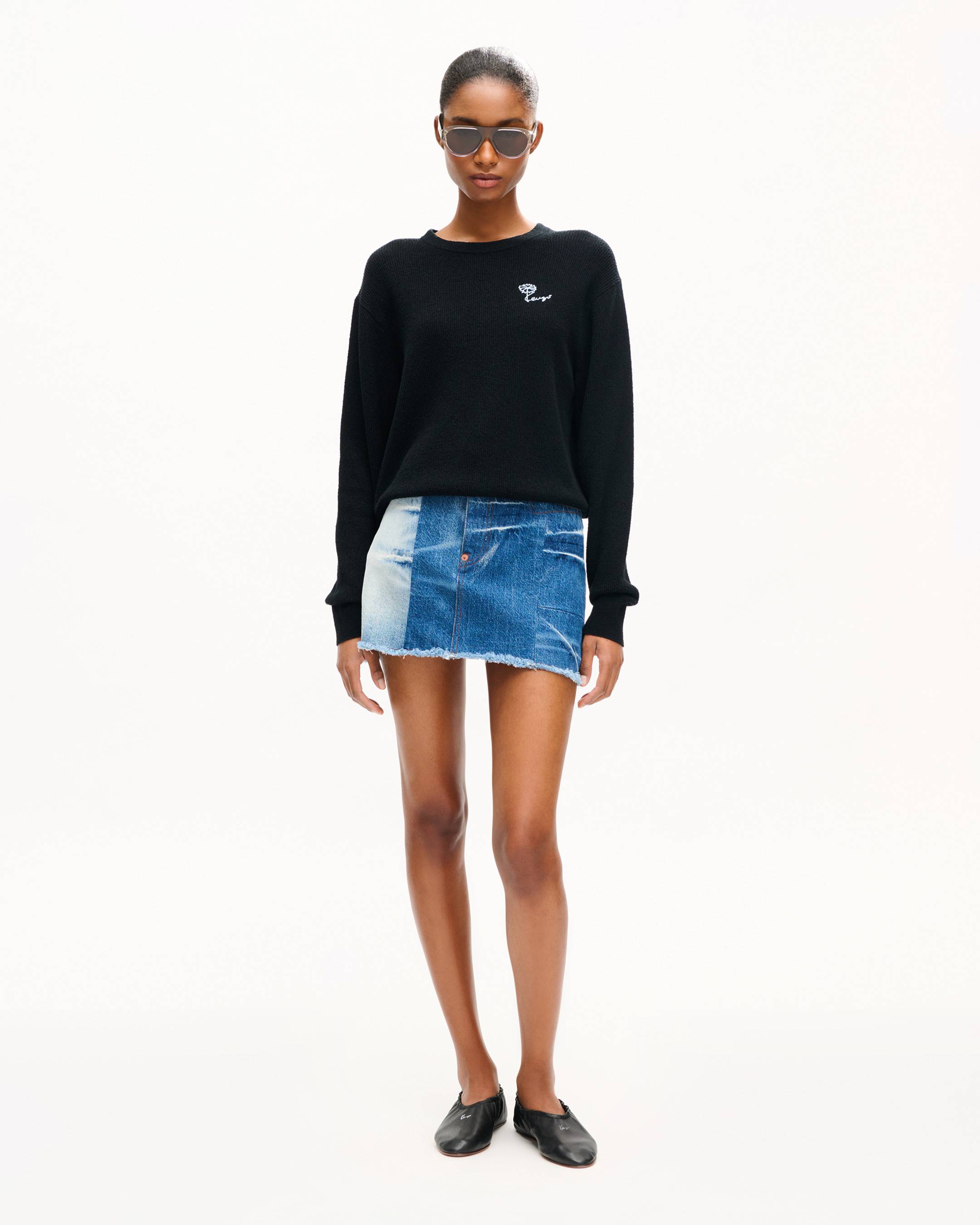 'KENZO Tulip' embroidered jumper in spongy cotton