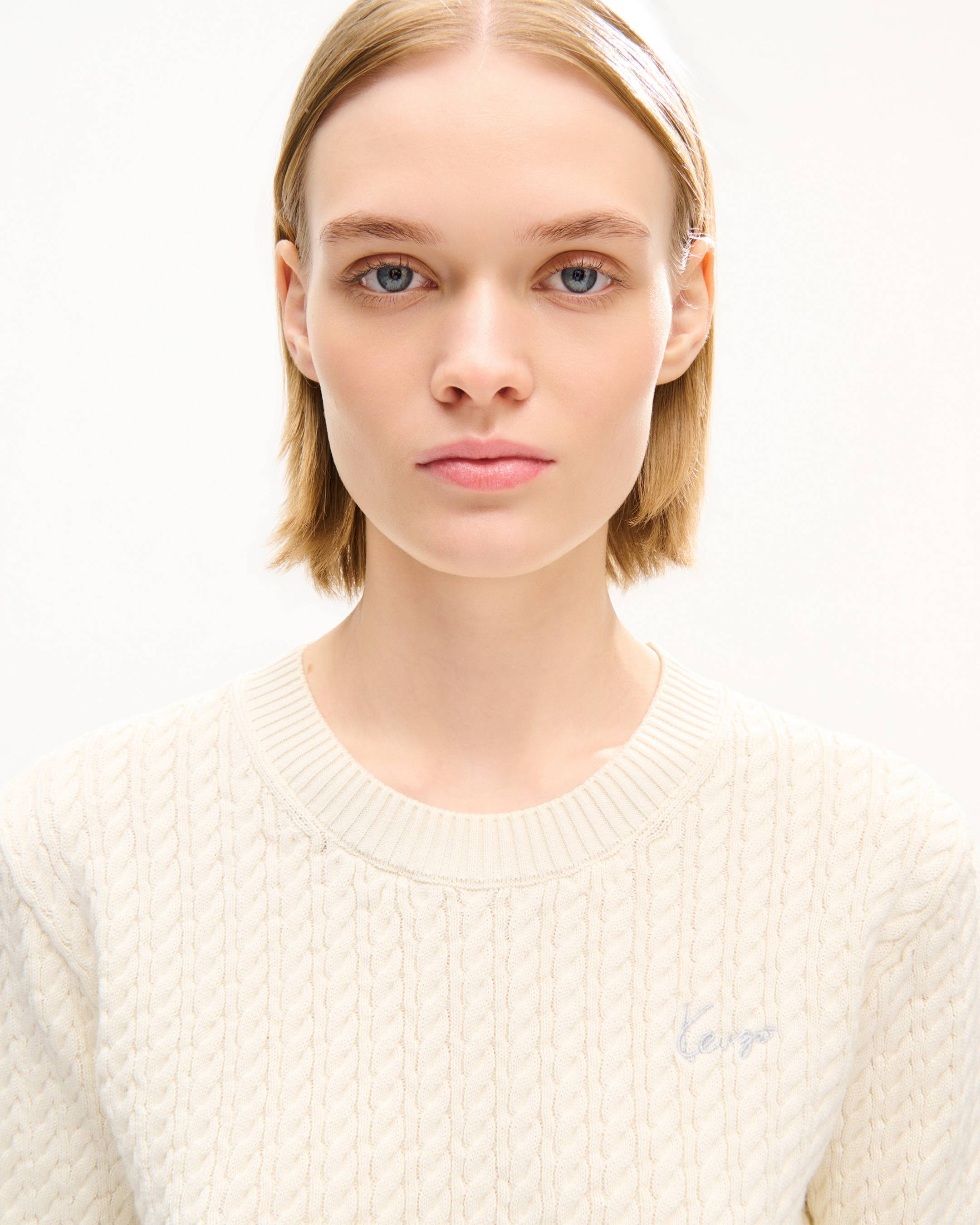 Jersey de punto de lana de algod&oacute;n amplio bordado 'KENZO Signature'