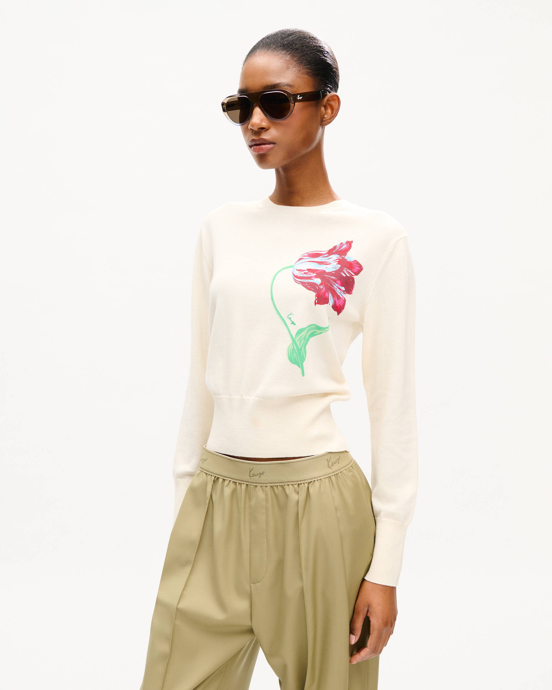 KENZO Tulip' jumper in cotton wool | Women's | KENZO