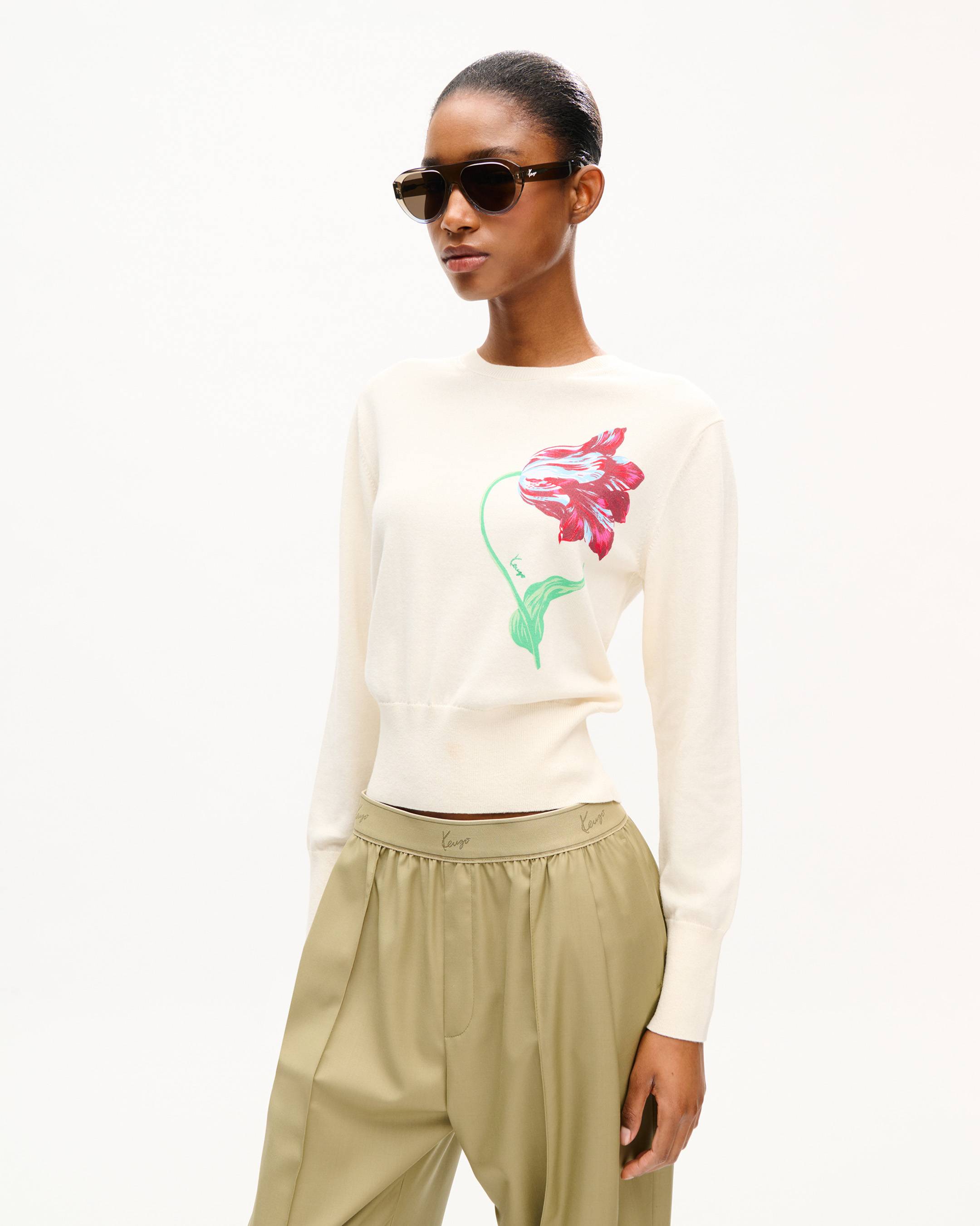 Pull 'KENZO Tulip' en laine et coton